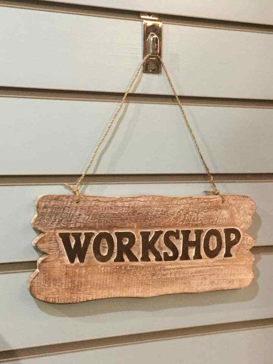 Workshop Word Sign Plaque Outdoor Garden Shed Den Bar Shop 30cm x12cm0