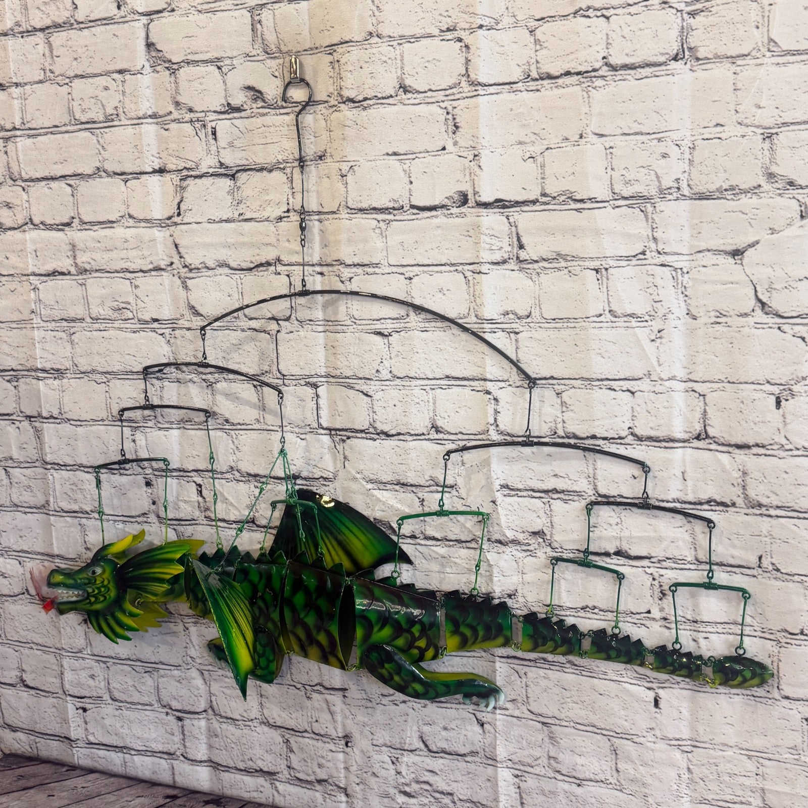 100cm x 50cm Green Metal Dragon Wall Art Dragon Sculpture Metal Wall Hanging2