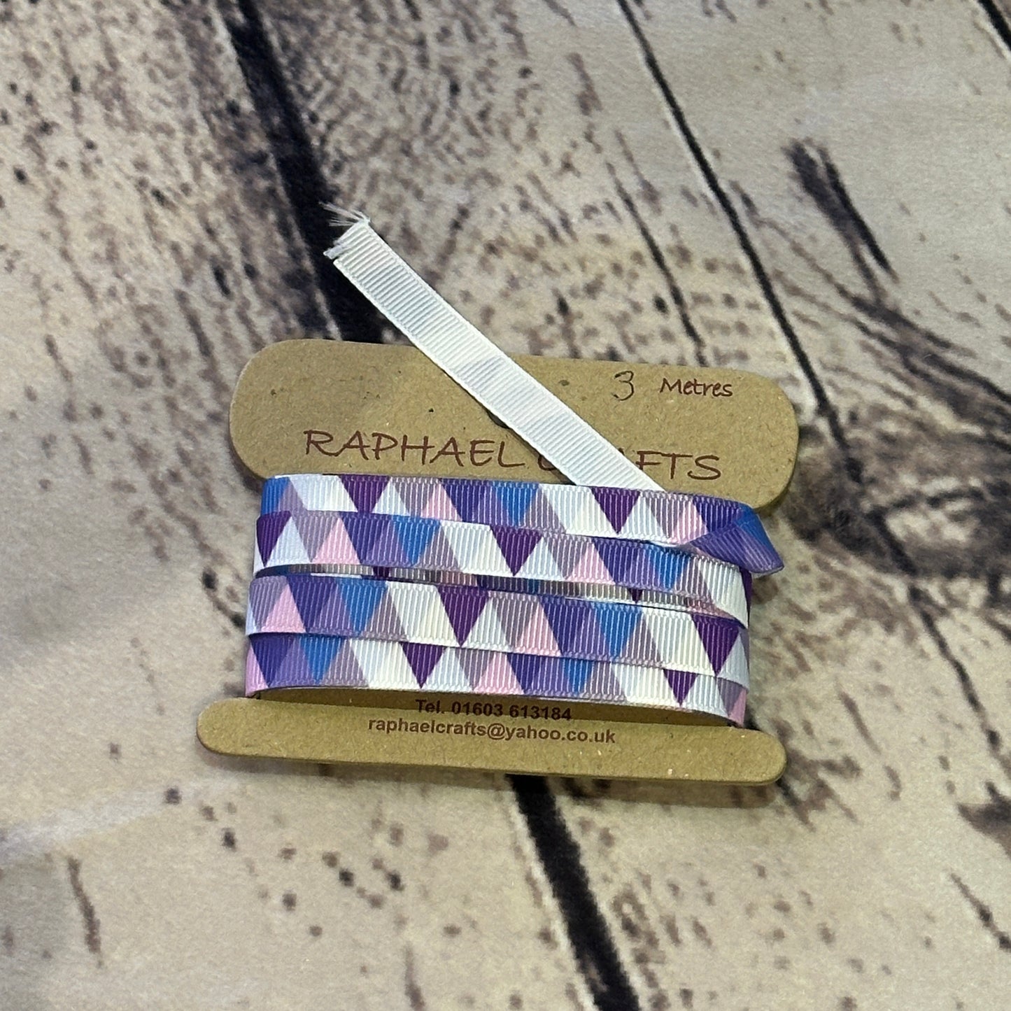 Purple Triangle Grossgrain 1cm Wide Ribbon 3 Meters