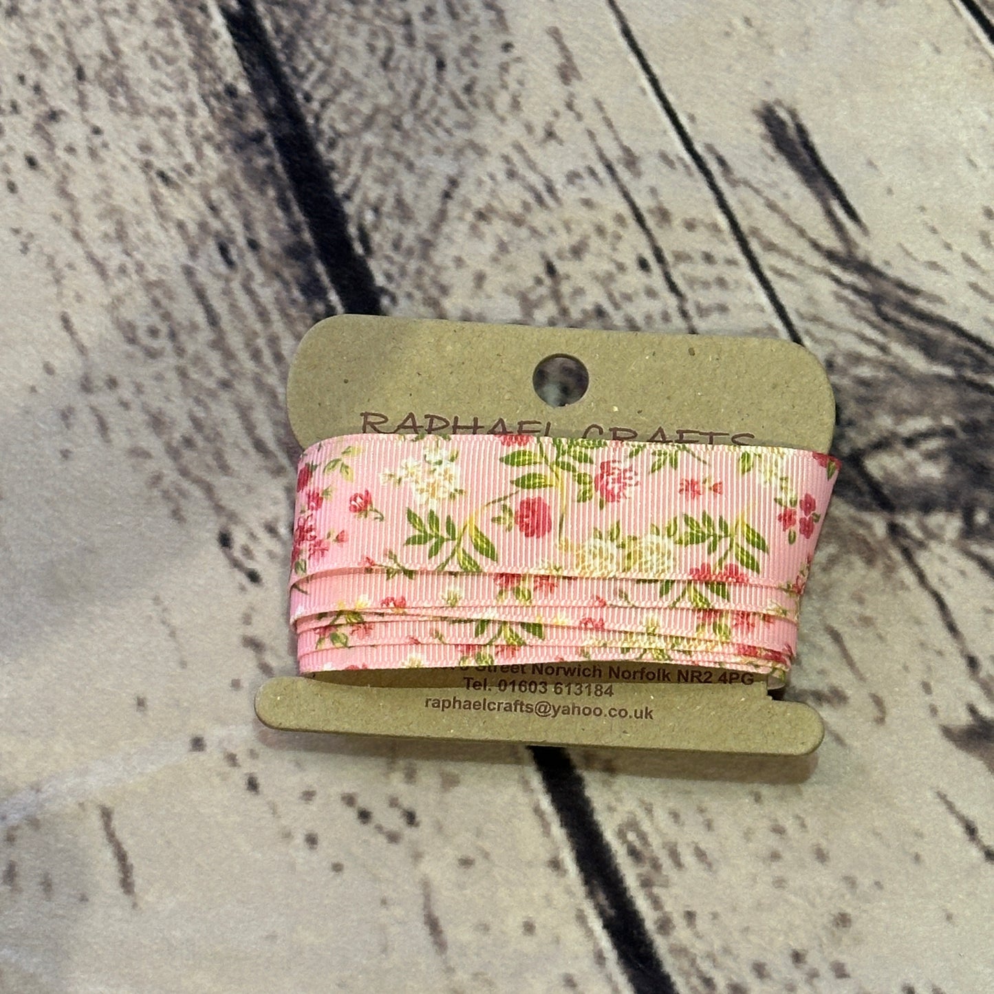 Flower Pink Grossgrain Pattern 1 Inch Wide Ribbon 3 Meters