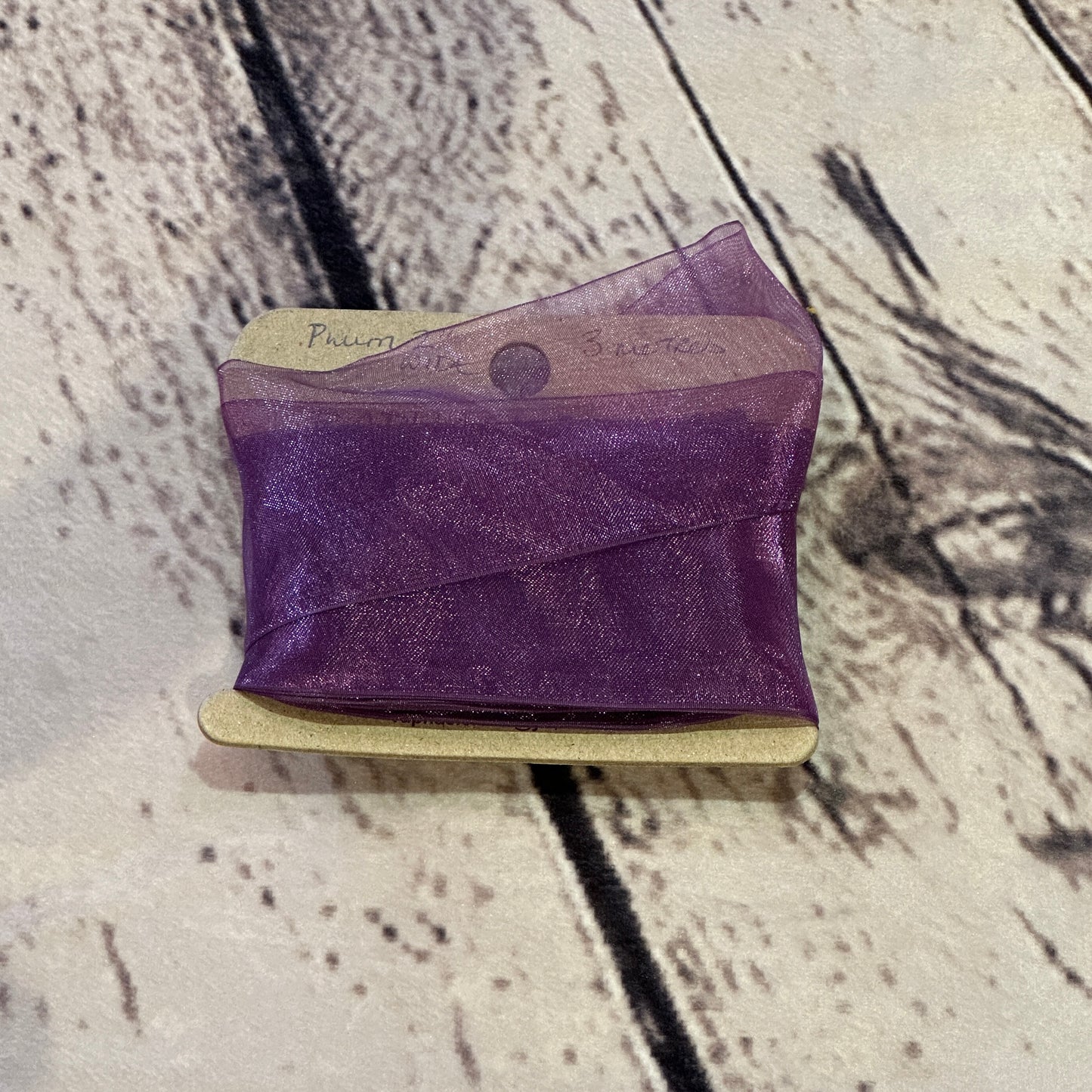 Organza Plum Pattern 2 Inch Wide Ribbon 3 Meters