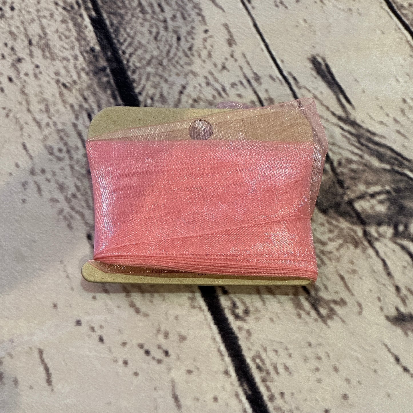 Organza Coral Rose Pattern 2 Inch Wide Ribbon 3 Meters