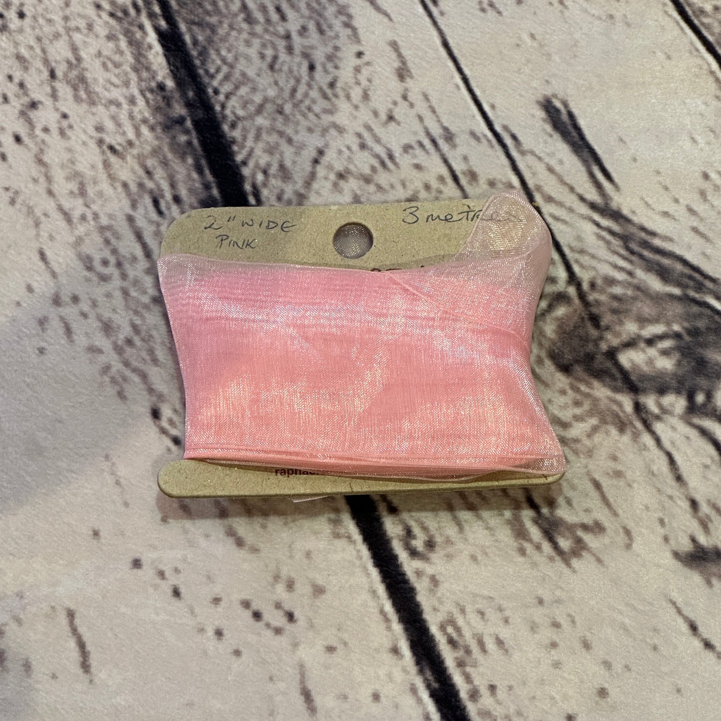 Organza Pink Pattern 2 Inch Wide Ribbon 3 Meters
