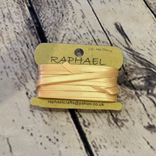 Single Faced Raw Silk Satin Pattern 1/4 Inch Wide Ribbon 10 Meters
