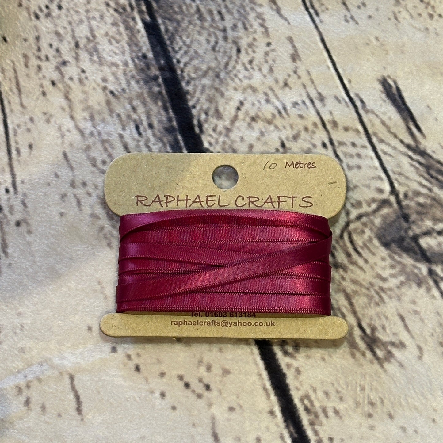 Single Faced Wine Satin Pattern 1/4 Inch Wide Ribbon 10 Meters