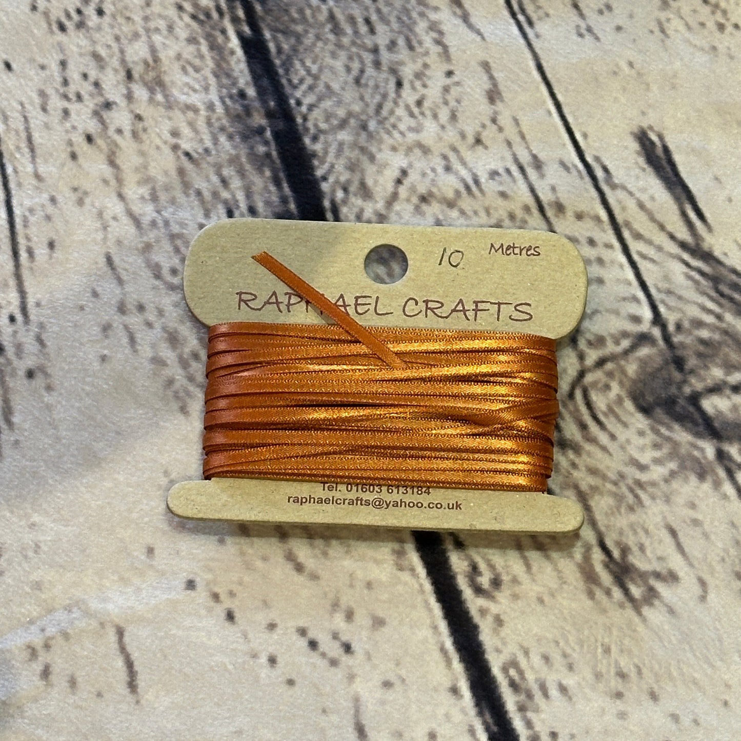 Double Faced Copper Satin Pattern 1/8 Inch Wide Ribbon 10 Meters