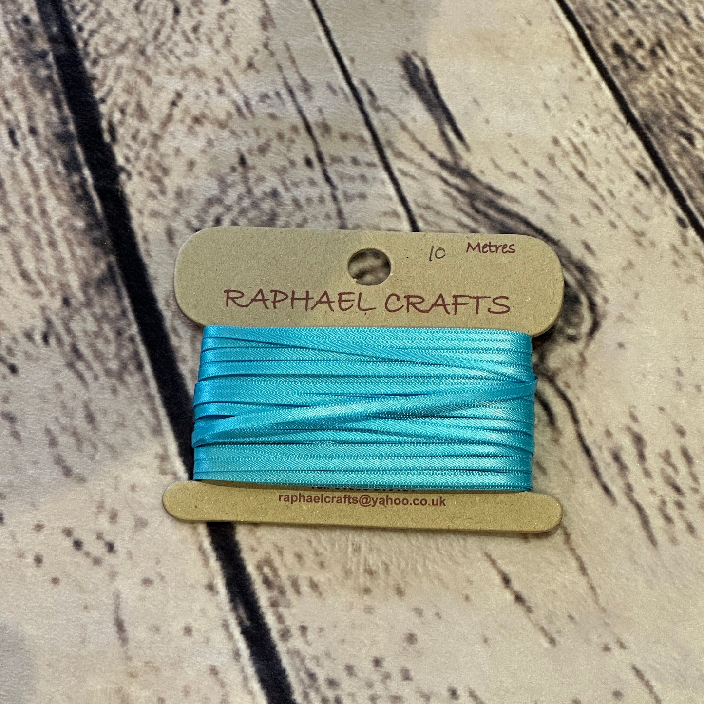 Double Faced Turquoise Satin Pattern 1/8 Inch Wide Ribbon 10 Meters