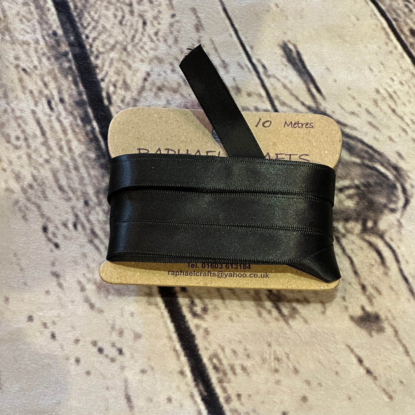 Single Faced Black Satin Pattern 1/2 Inch Wide Ribbon 10 Meters