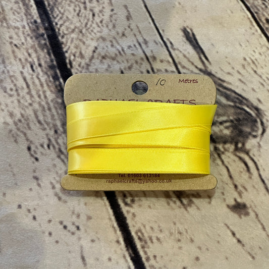 Single Faced Lemon Satin Pattern 1/2 Inch Wide Ribbon 10 Meters