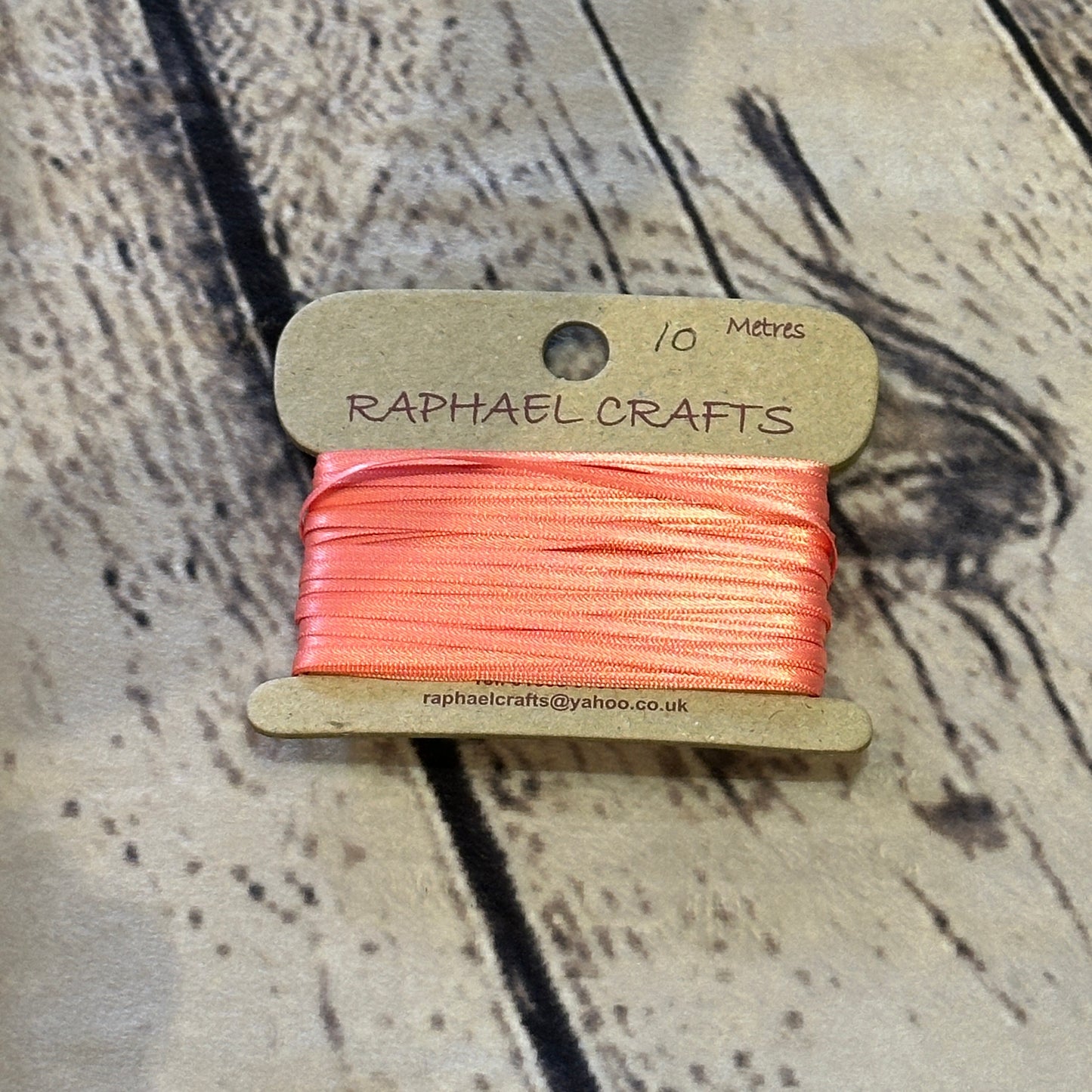 Double Faced Light Coral Satin Pattern 1/8 Inch Wide Ribbon 10 Meters