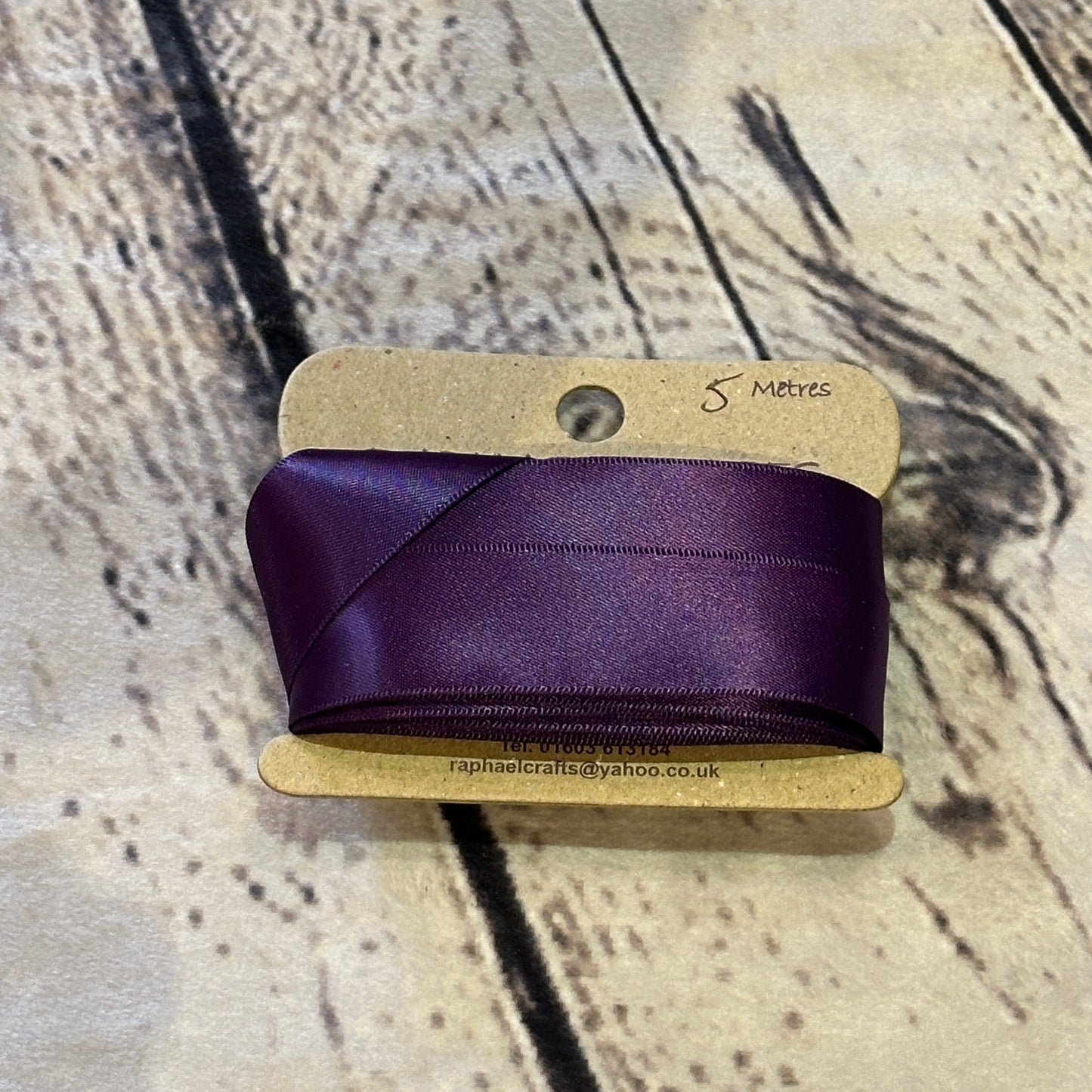Double Faced Plum Satin Pattern 1 Inch Wide Ribbon 5 Meters