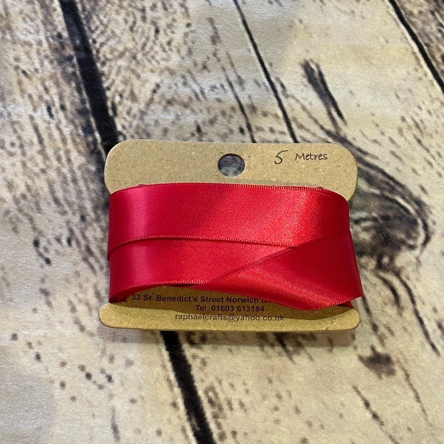 Double Faced Ruby Satin Pattern 1 Inch Wide Ribbon 5 Meters