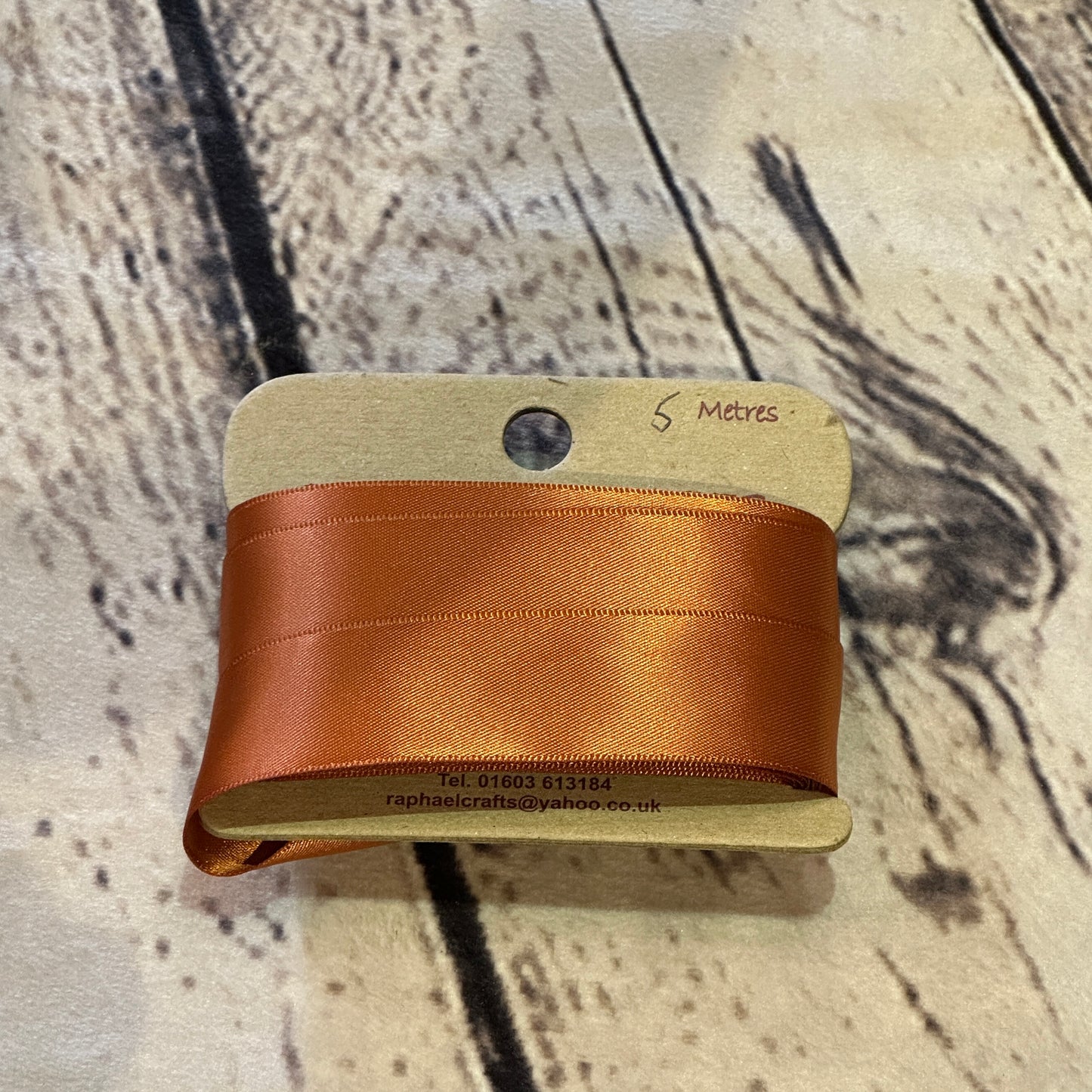 Double Faced Copper Satin Pattern 1 Inch Wide Ribbon 5 Meters