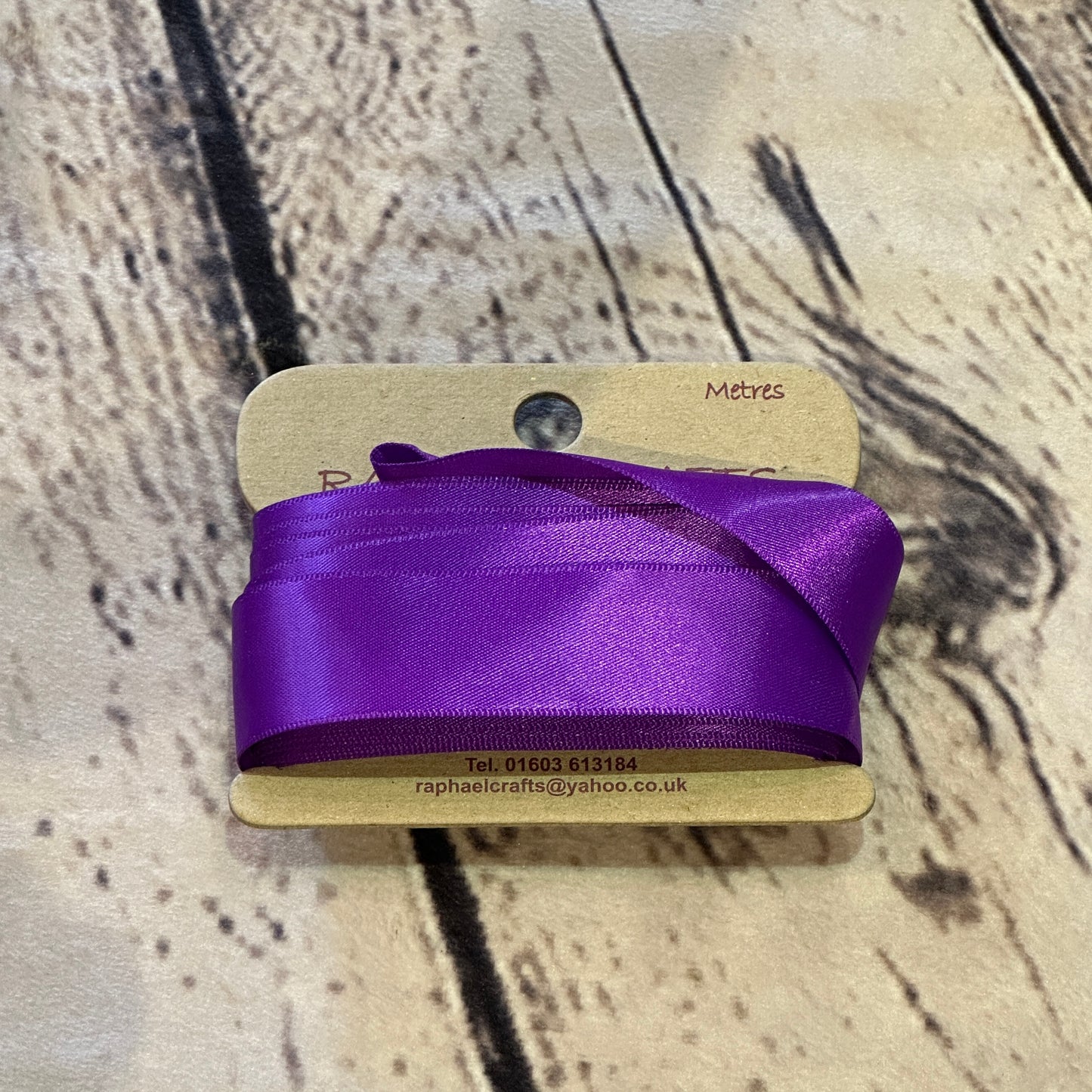 Double Faced Purple Satin Pattern 1 Inch Wide Ribbon 5 Meters