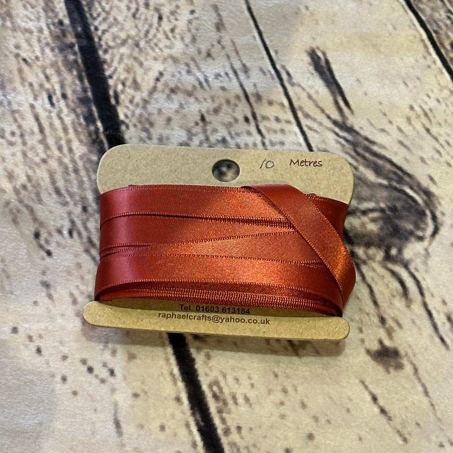 Double Faced Rust Satin Pattern 1/2 Inch Wide Ribbon 10 Meters