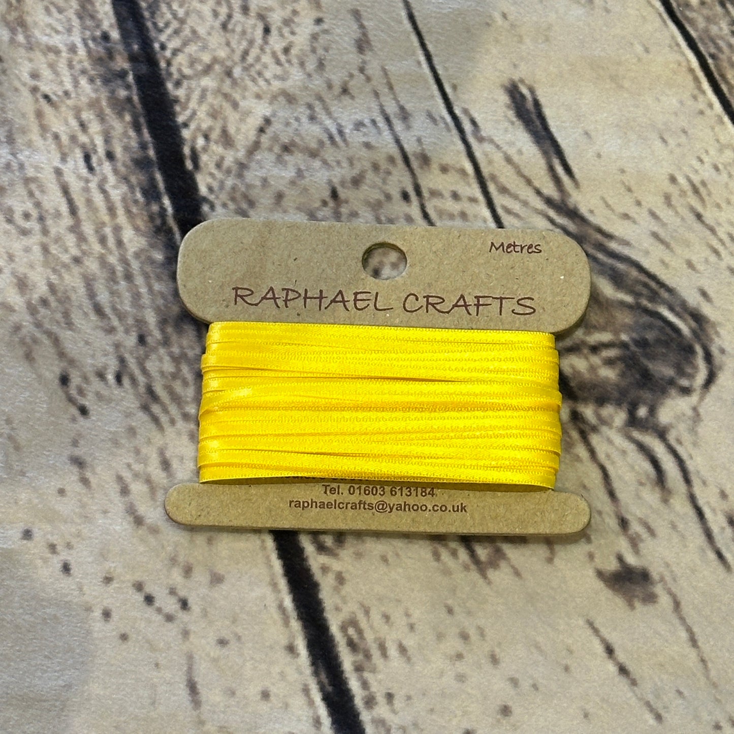 Double Faced Daffodil Yellow Satin Pattern 1/8 Inch Wide Ribbon 10 Meters