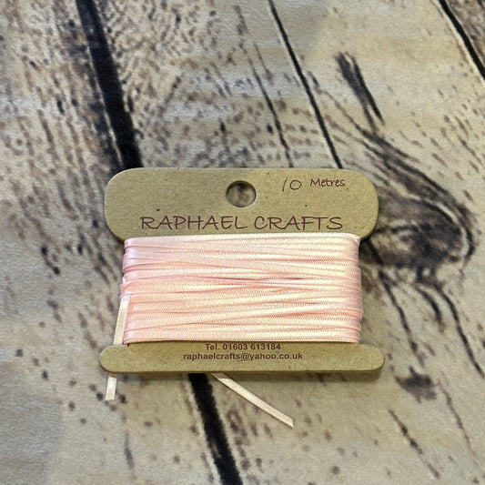 Double Faced Pink Satin Pattern 1/8 Inch Wide Ribbon 10 Meters