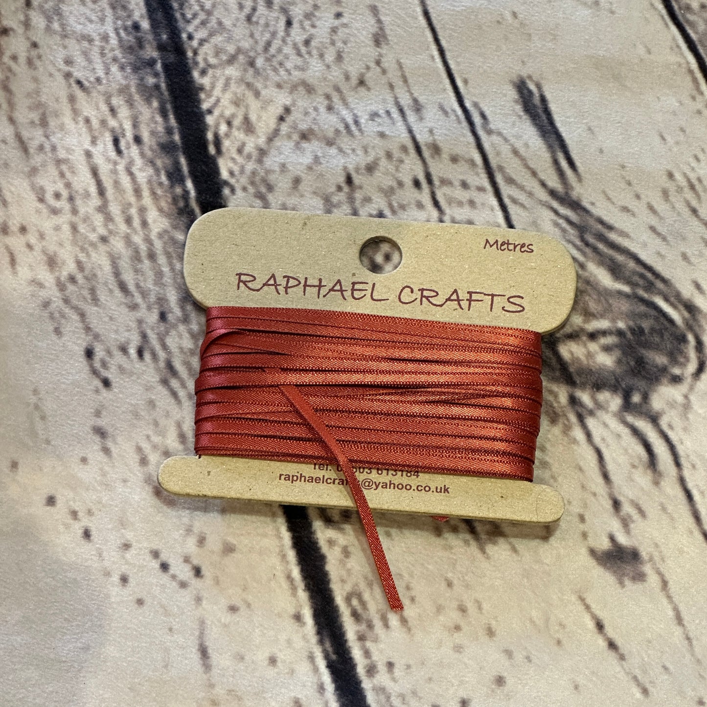 Double Faced Copper Satin Pattern 1/8 Inch Wide Ribbon 10 Meters
