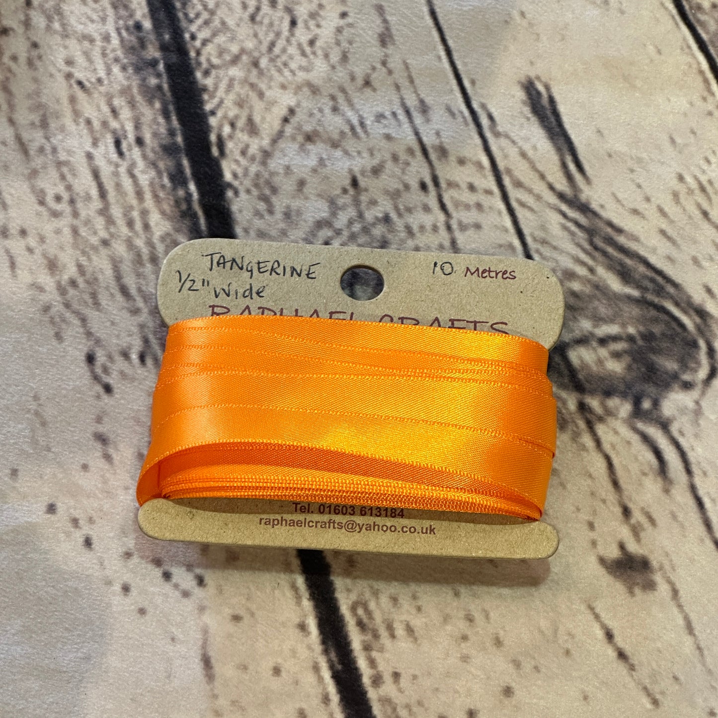 Double Faced Tangerine Orange Satin Pattern 1/2 Inch Wide Ribbon 10 Meters