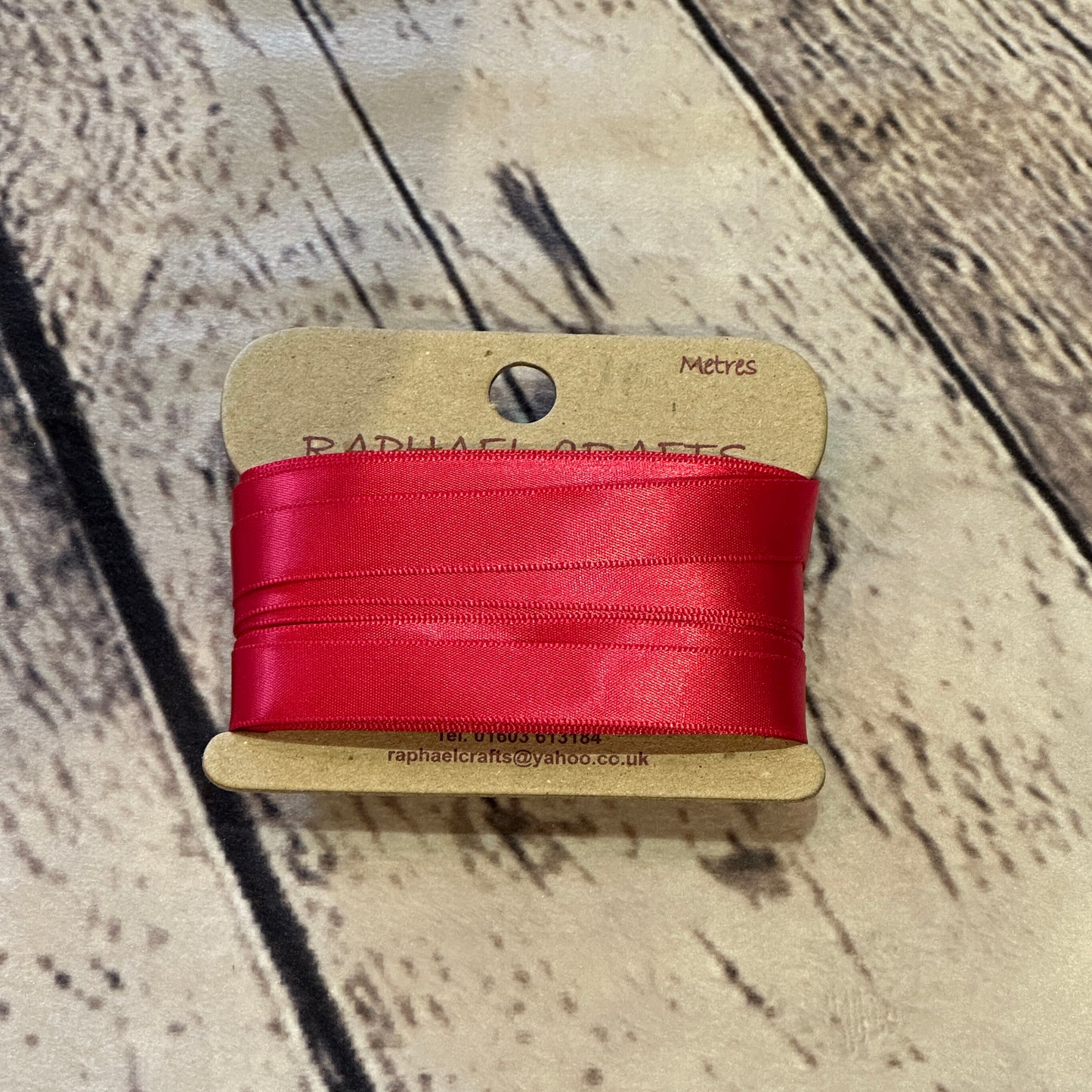 Single Faced Ruby Satin Pattern 1/2 Inch Wide Ribbon 10 Meters