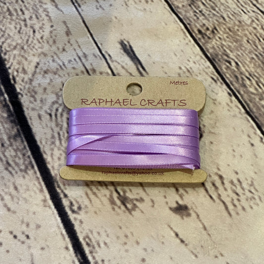 Double Faced Hyacinth Satin Pattern 1/4 Inch Wide Ribbon 10 Meters