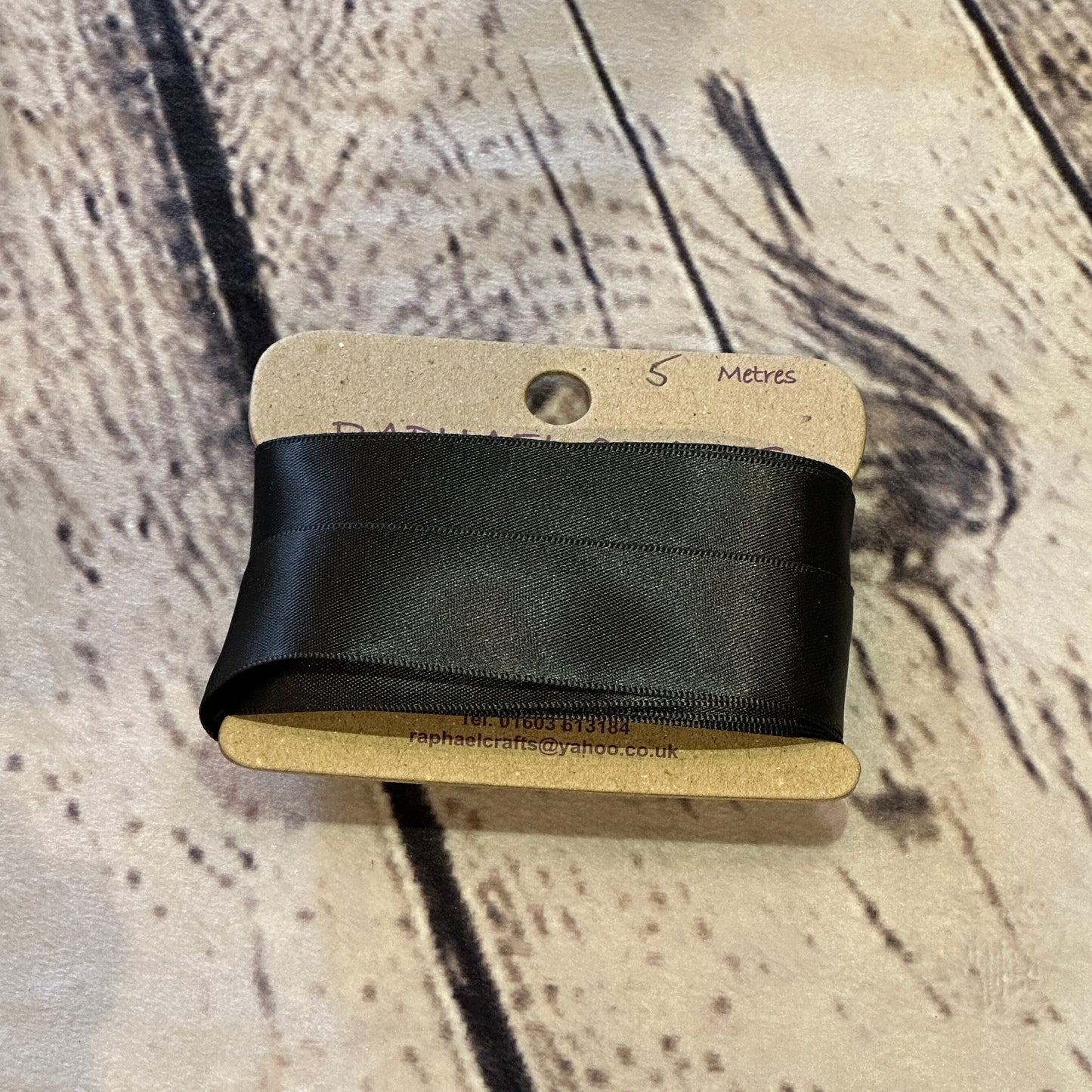 Double Faced Black Satin Pattern 1 Inch Wide Ribbon 5 Meters