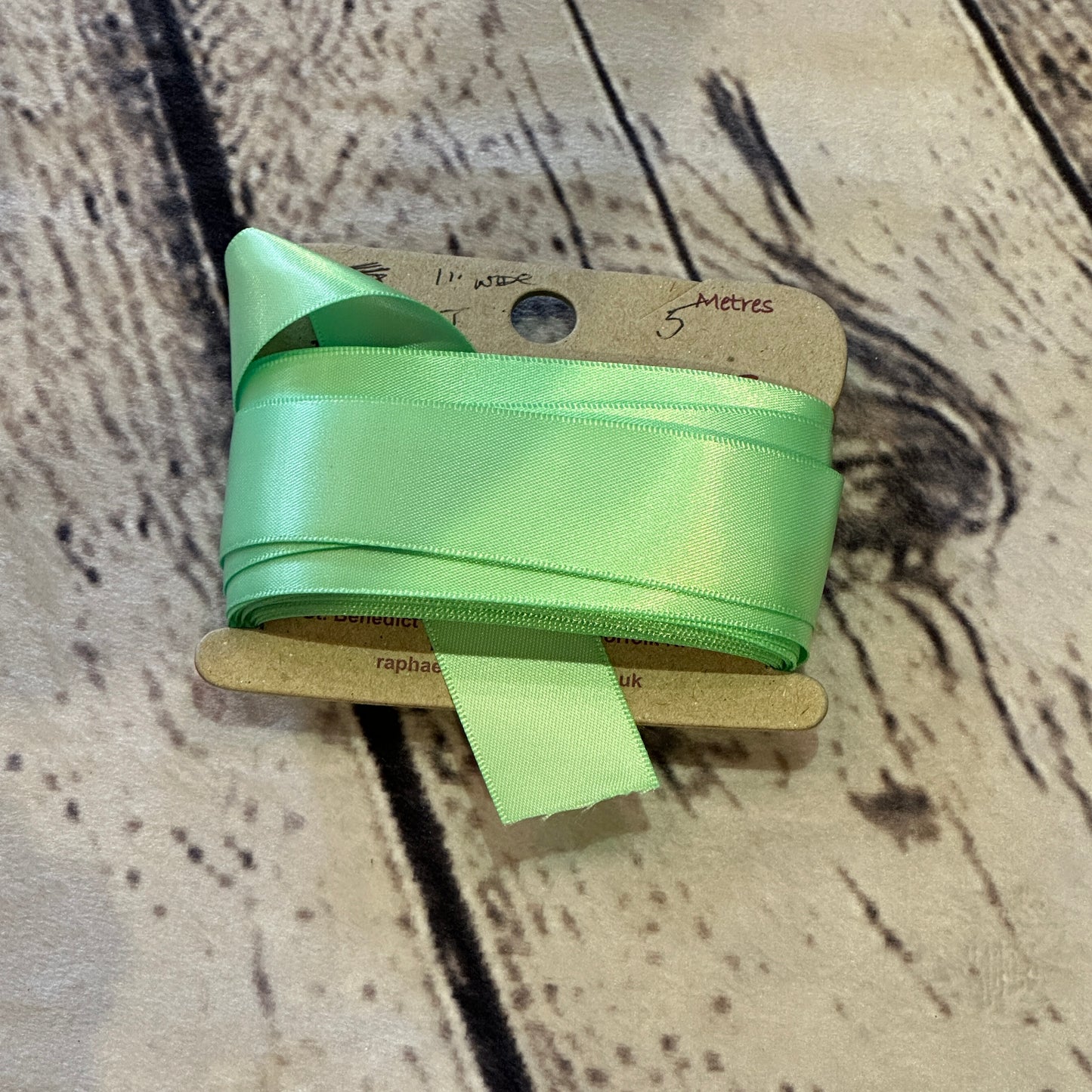 Double Faced Mint Satin Pattern 1 Inch Wide Ribbon 5 Meters