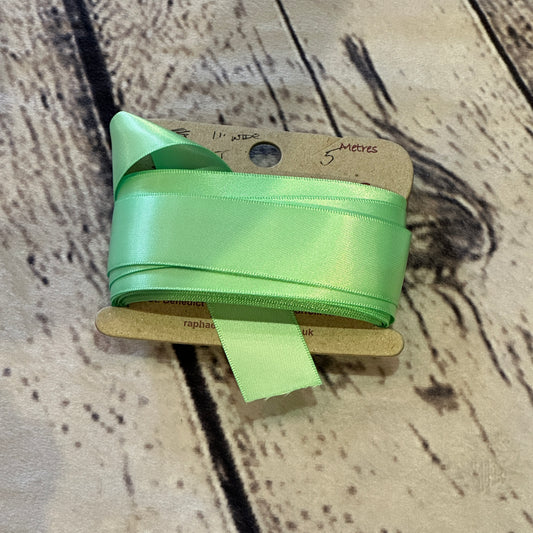 Double Faced Mint Satin Pattern 1 Inch Wide Ribbon 5 Meters