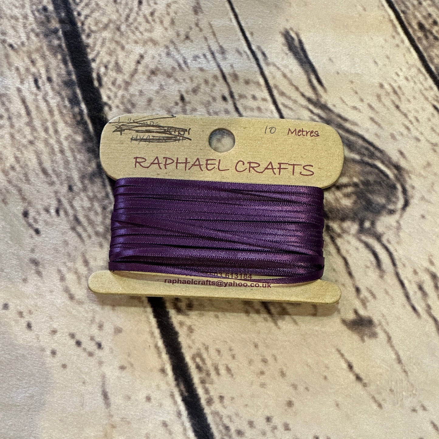 Double Faced Plum Satin Pattern 1/8 Inch Wide Ribbon 10 Meters