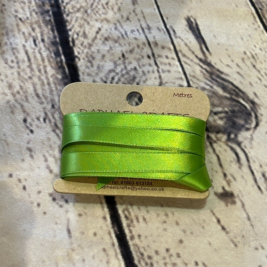 Double Faced Kiwi Satin Pattern 1/2 Inch Wide Ribbon 10 Meters