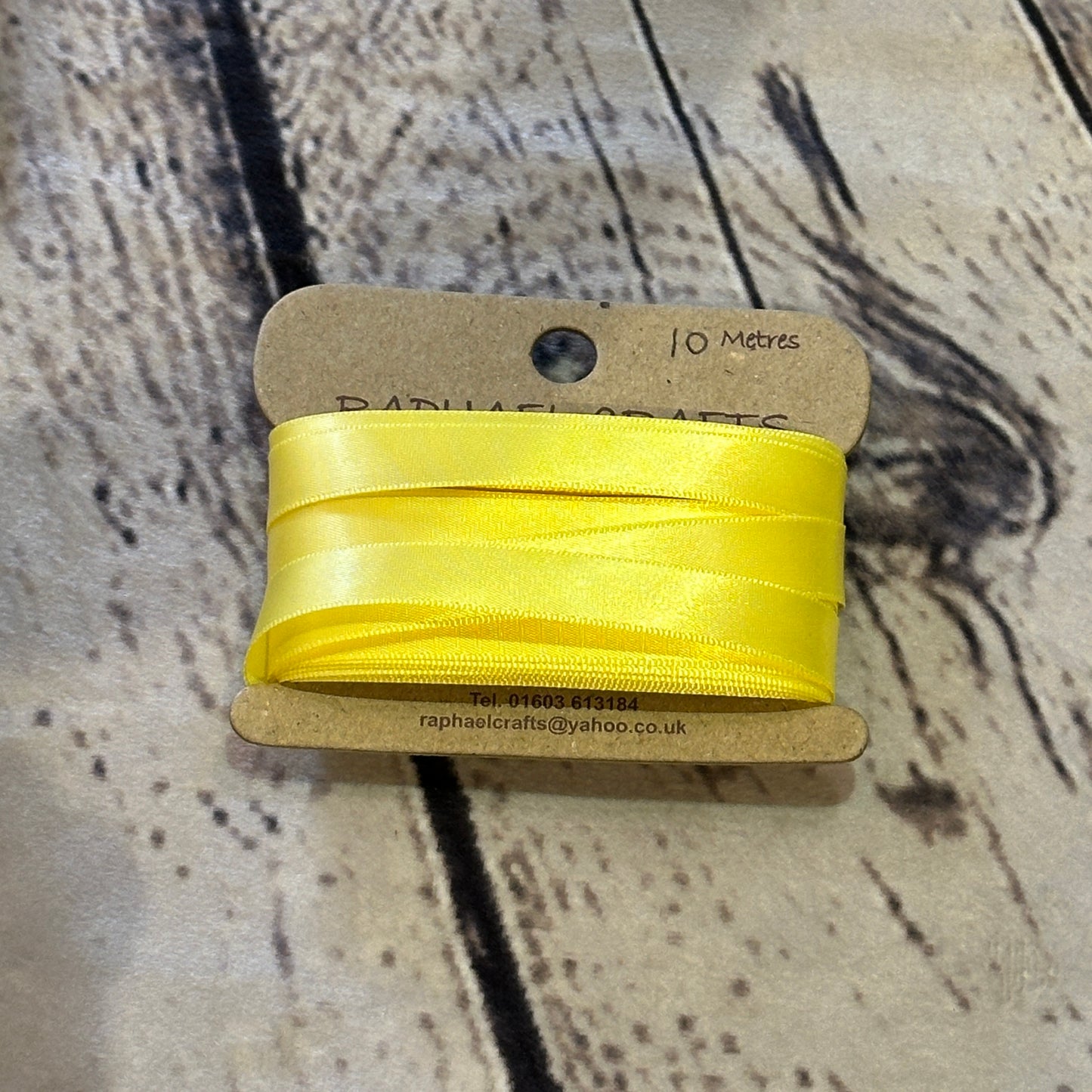 Single Faced Lemon Satin Pattern 1/2 Inch Wide Ribbon 10 Meters