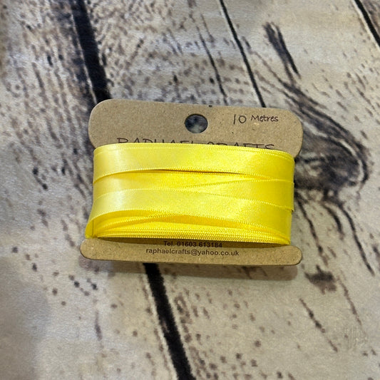 Single Faced Lemon Satin Pattern 1/2 Inch Wide Ribbon 10 Meters