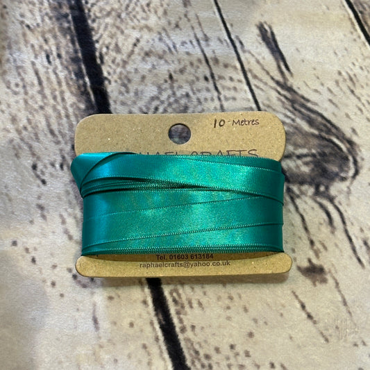 Single Faced Jade Satin Pattern 1/2 Inch Wide Ribbon 10 Meters