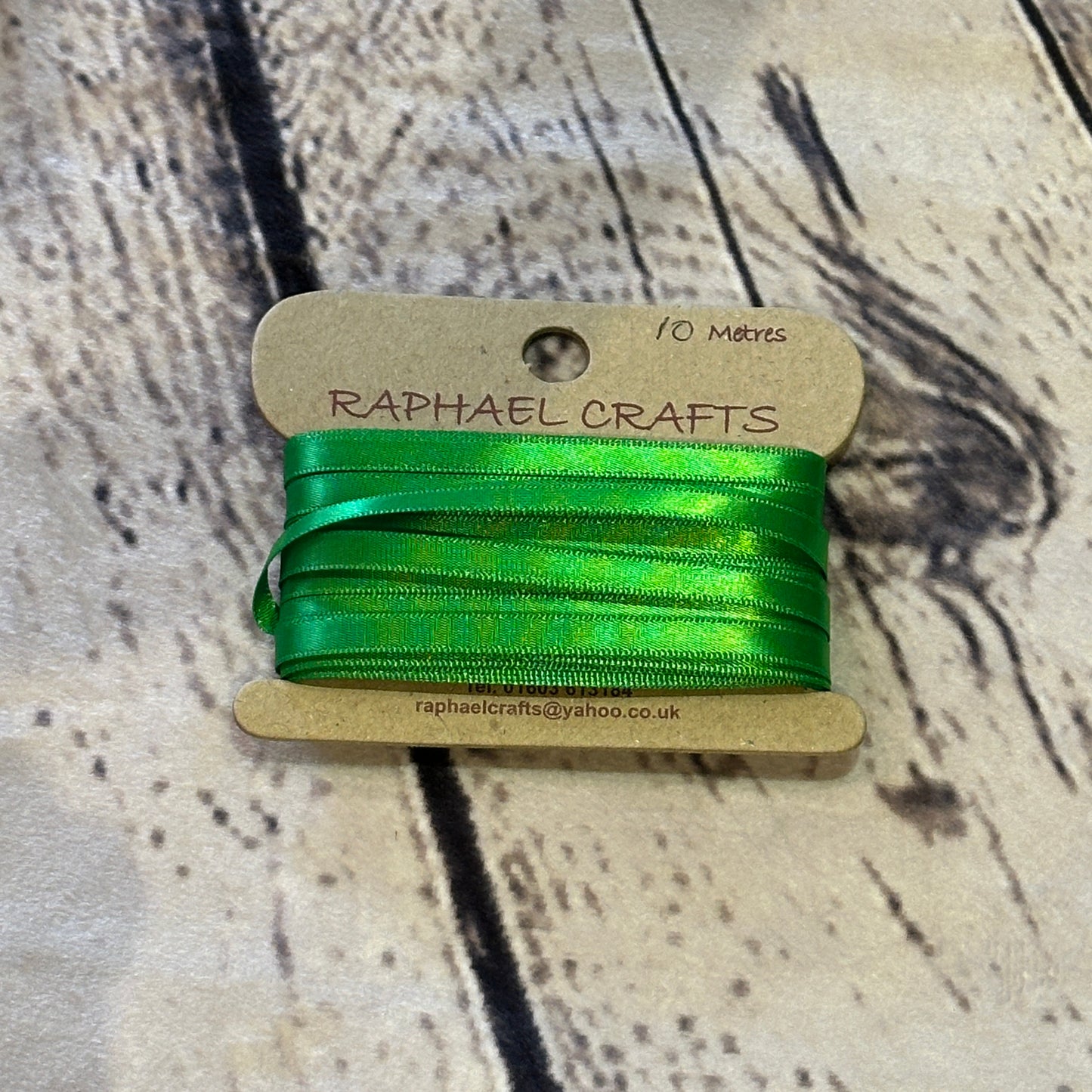 Single Faced Classical Green Satin Pattern 1/4 Inch Wide Ribbon 10 Meters