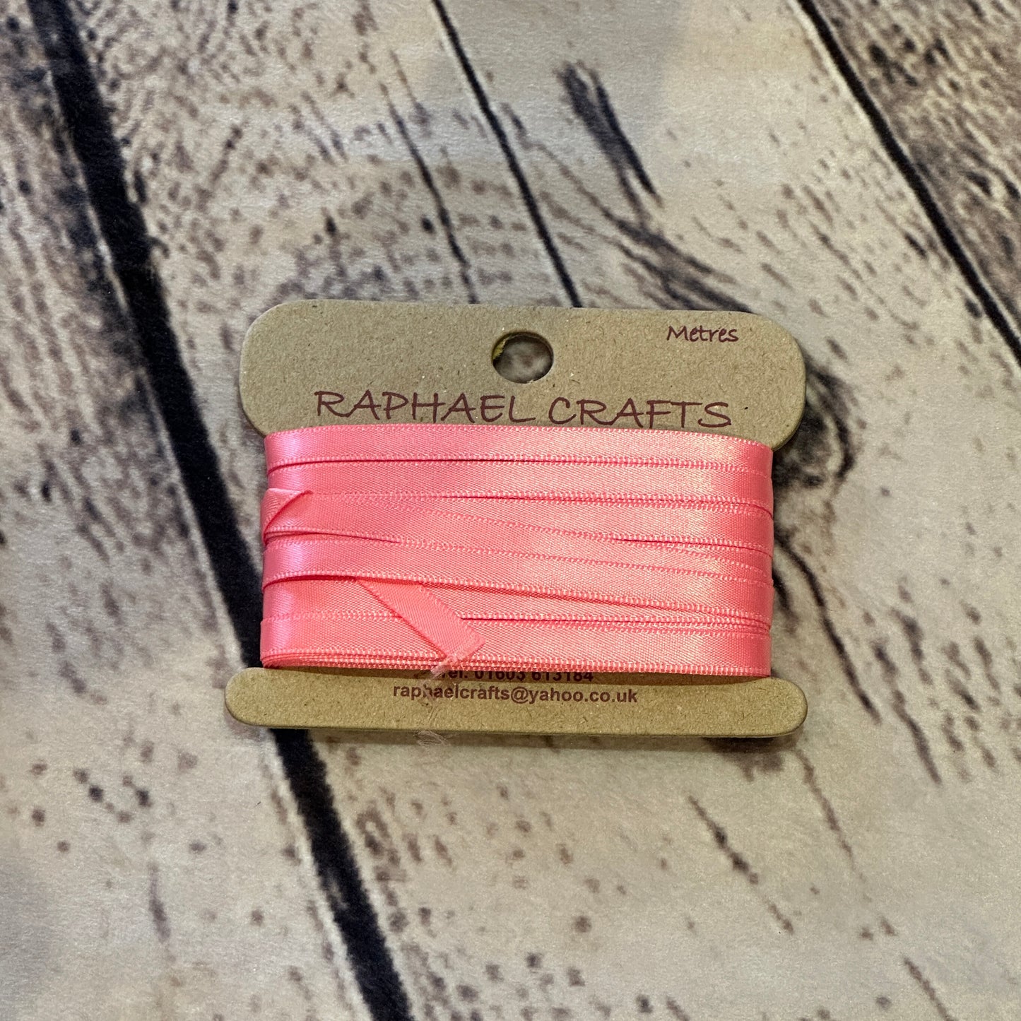 Single Faced Bubblegum Pink Satin Pattern 1/4 Inch Wide Ribbon 10 Meters