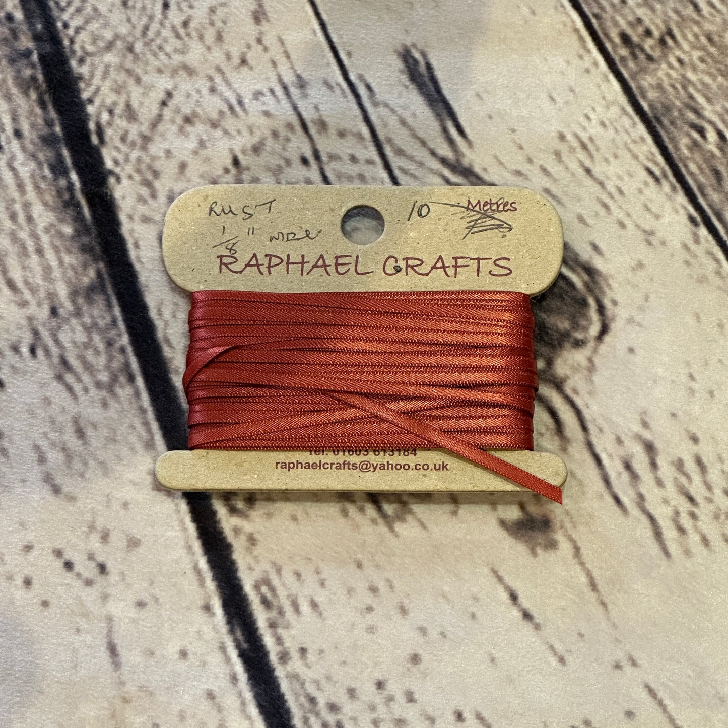 Double Faced Rust Satin Pattern 1/8 Inch Wide Ribbon 10 Meters