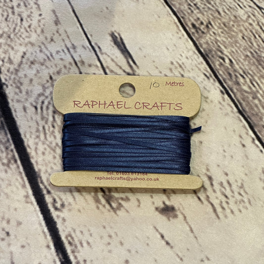Double Faced Navy Satin Pattern 1/8 Inch Wide Ribbon 10 Meters