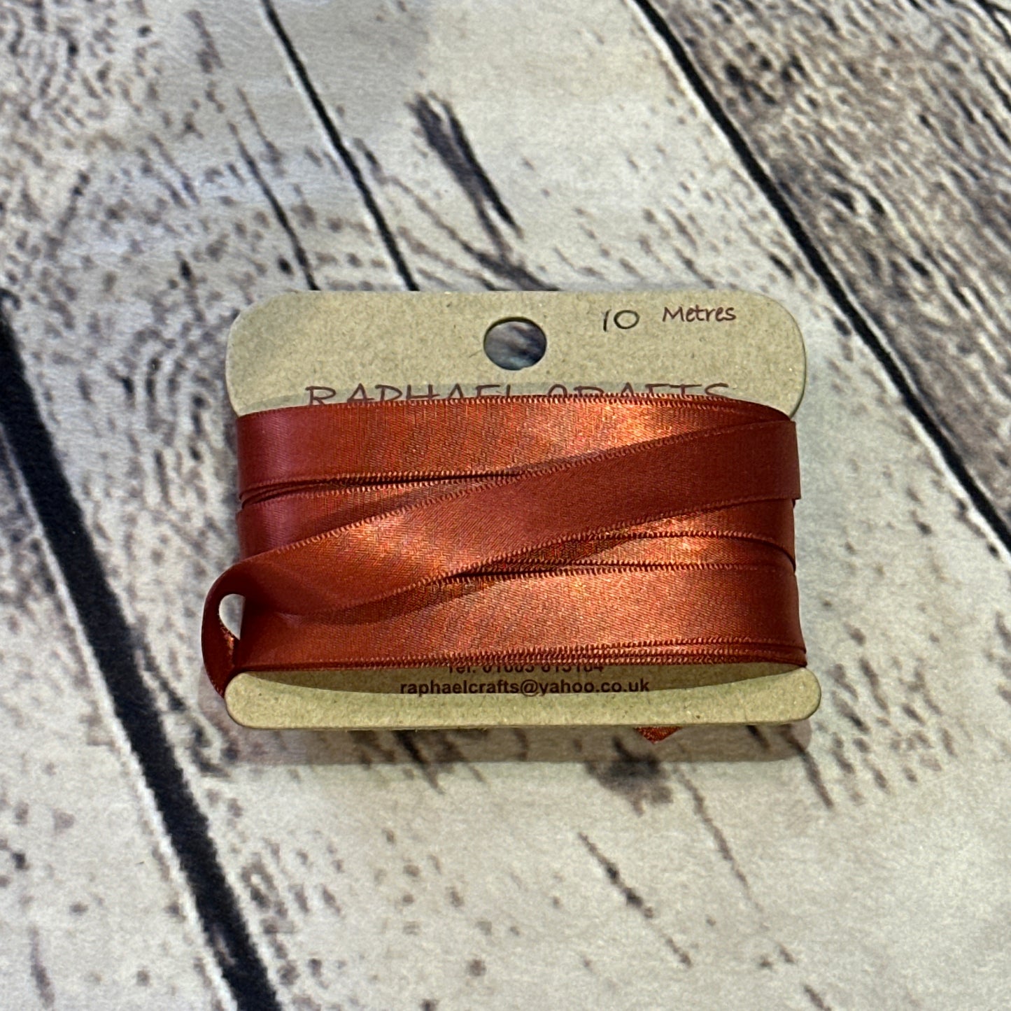 Single Faced Rust Satin Pattern 1/2 Inch Wide Ribbon 10 Meters