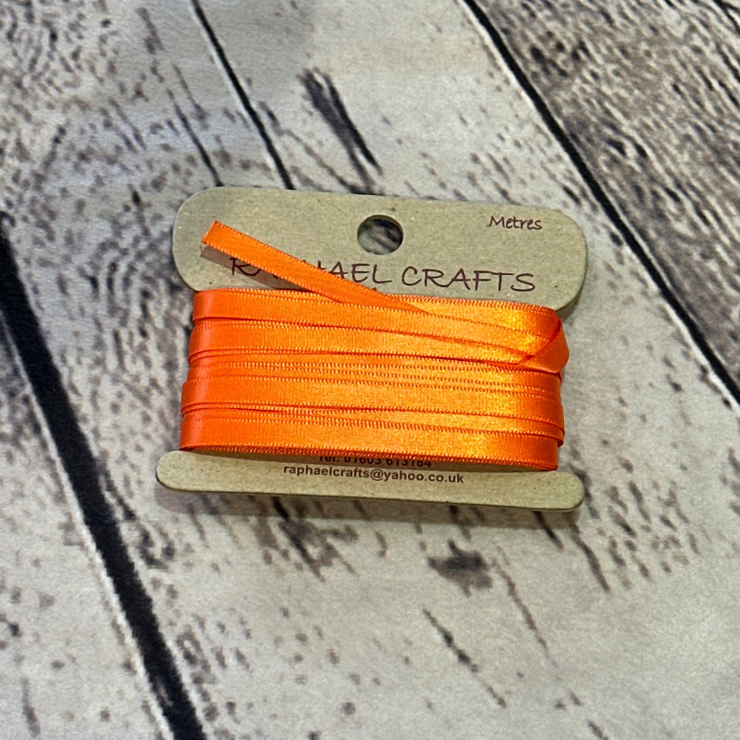 Single Faced Torrid Orange Satin Pattern 1/4 Inch Wide Ribbon 10 Meters