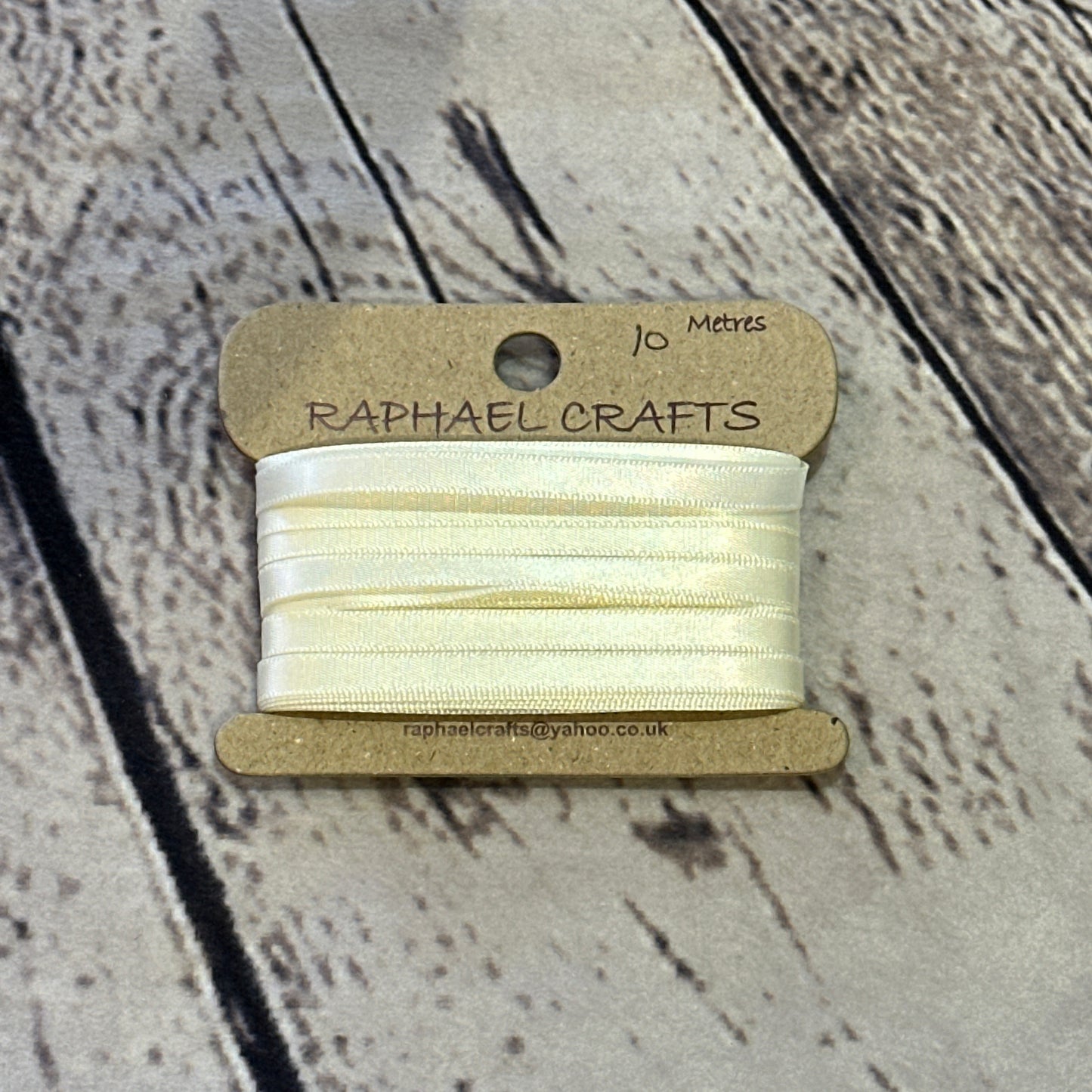 Single Faced Cream Satin Pattern 1/4 Inch Wide Ribbon 10 Meters