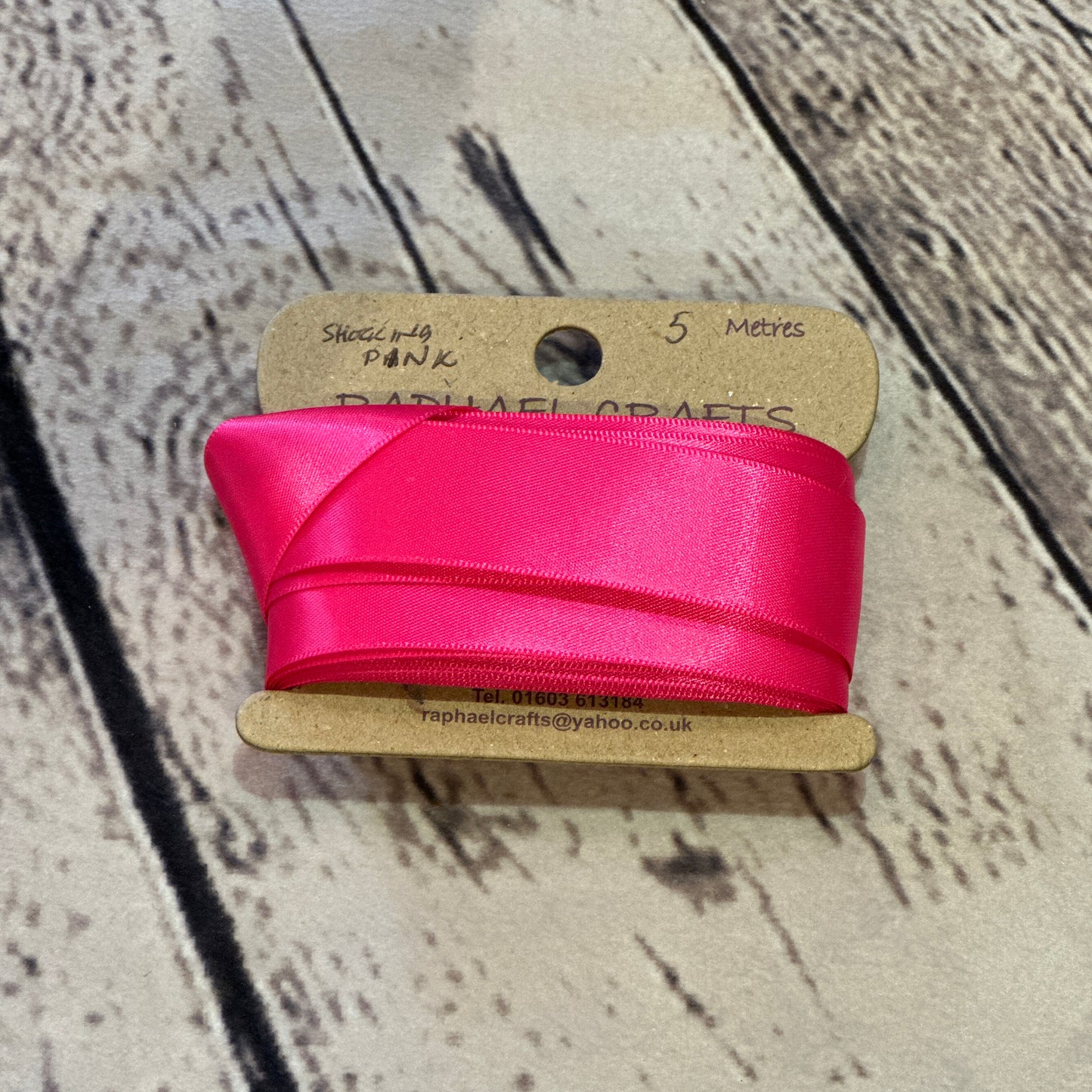 Double Faced Shocking Pink Satin Pattern 1 Inch Wide Ribbon 5 Meters