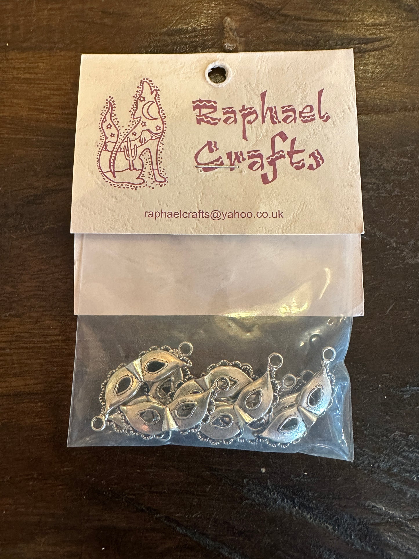 Jewellery Making Mask Charms Pack Of 10 Silver Colour