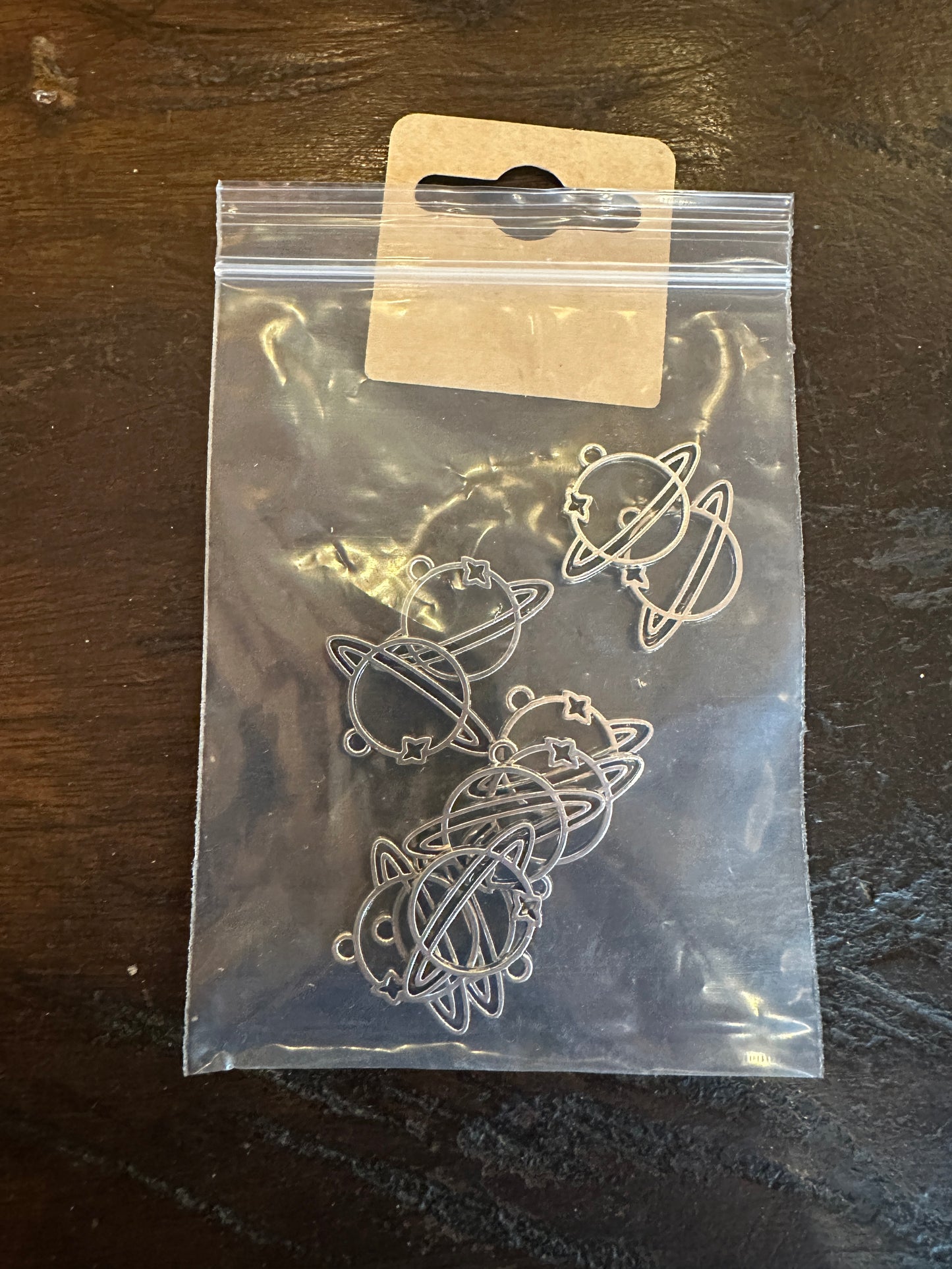 Jewellery Making Planet Cut Out Charms Pack Of 10 Silver Colour
