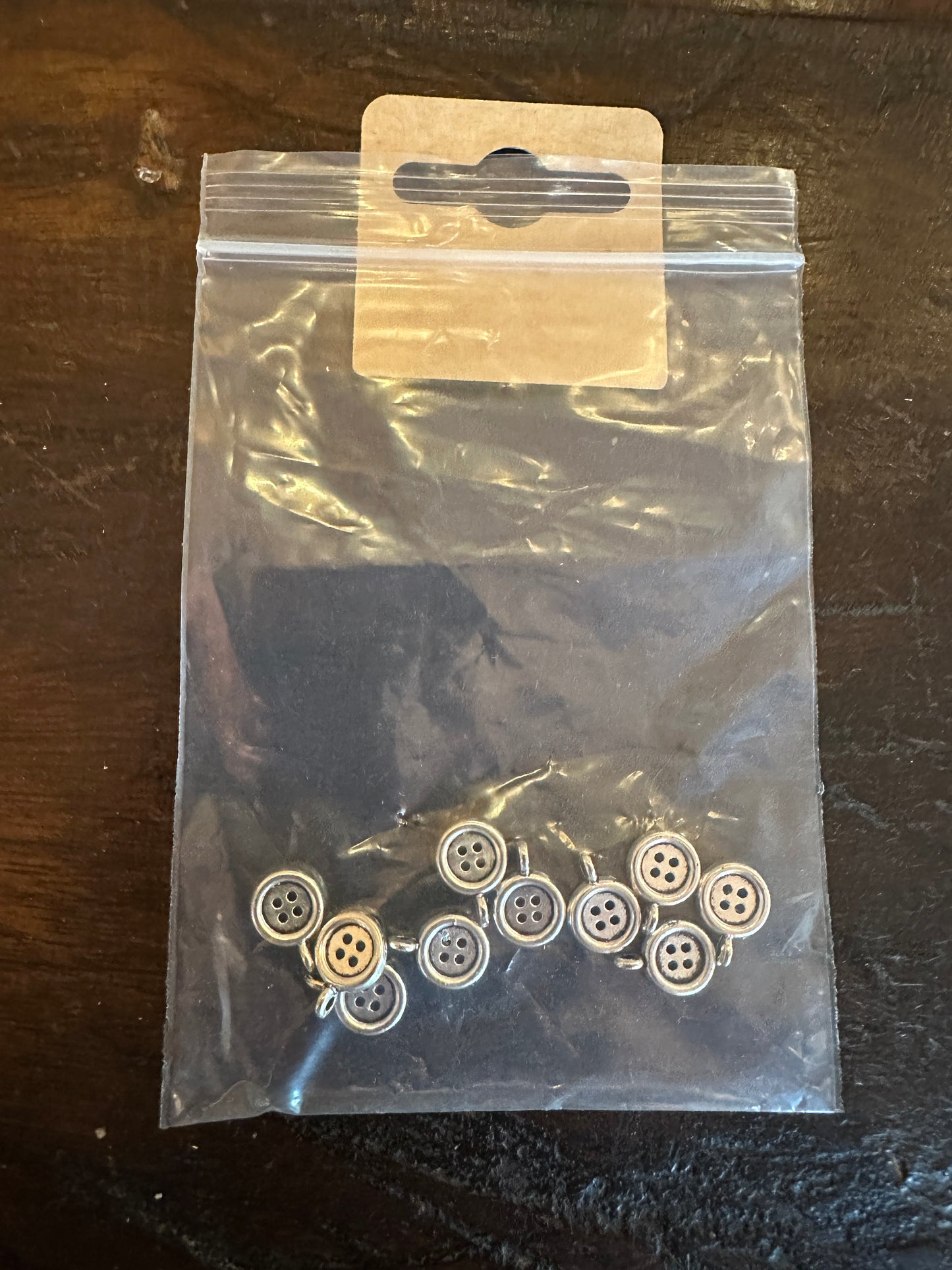Jewellery Making Button Charms Pack Of 10 Silver Colour