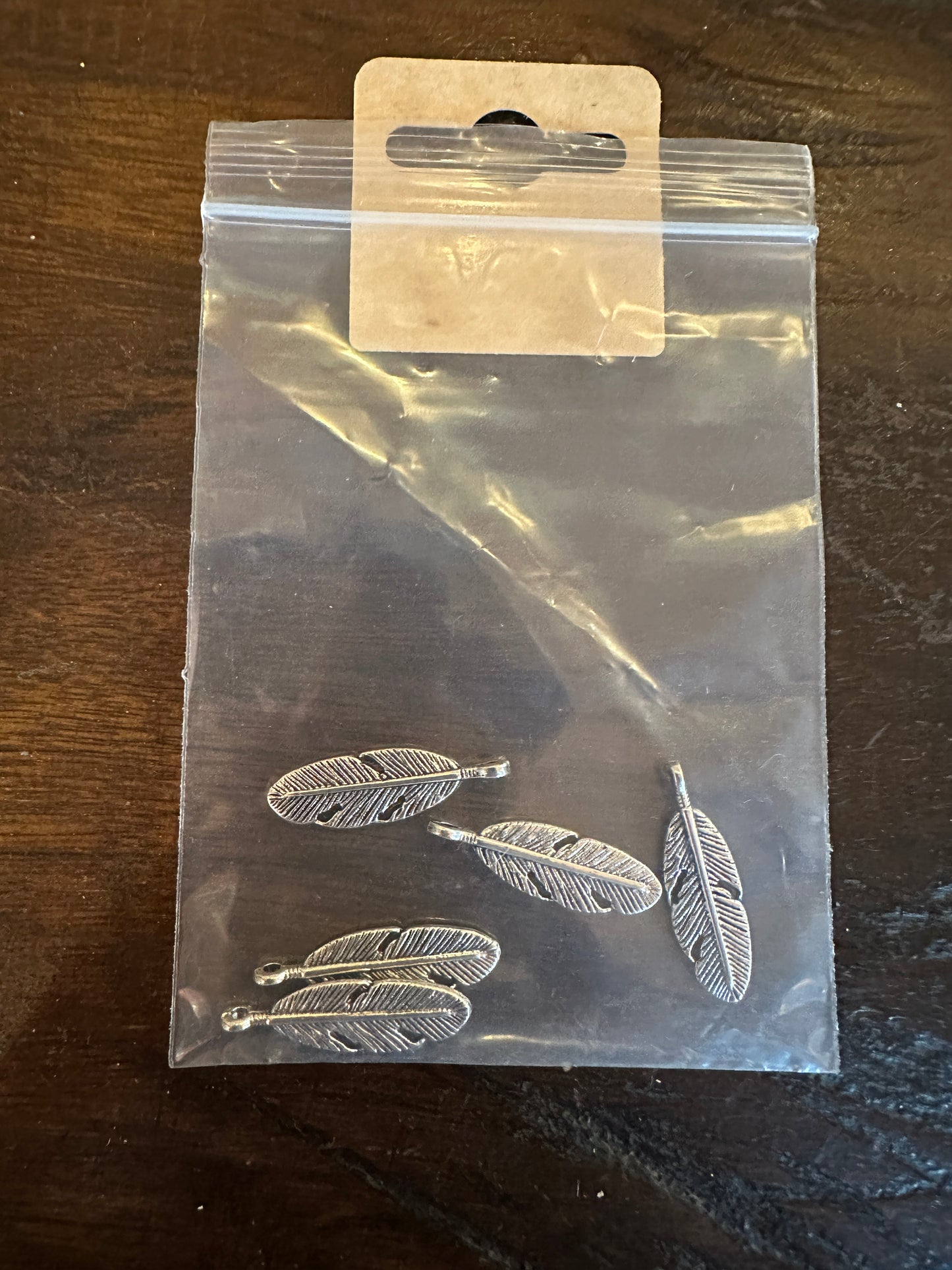 Jewellery Making Feather Charms Pack Of 5 Silver Colour