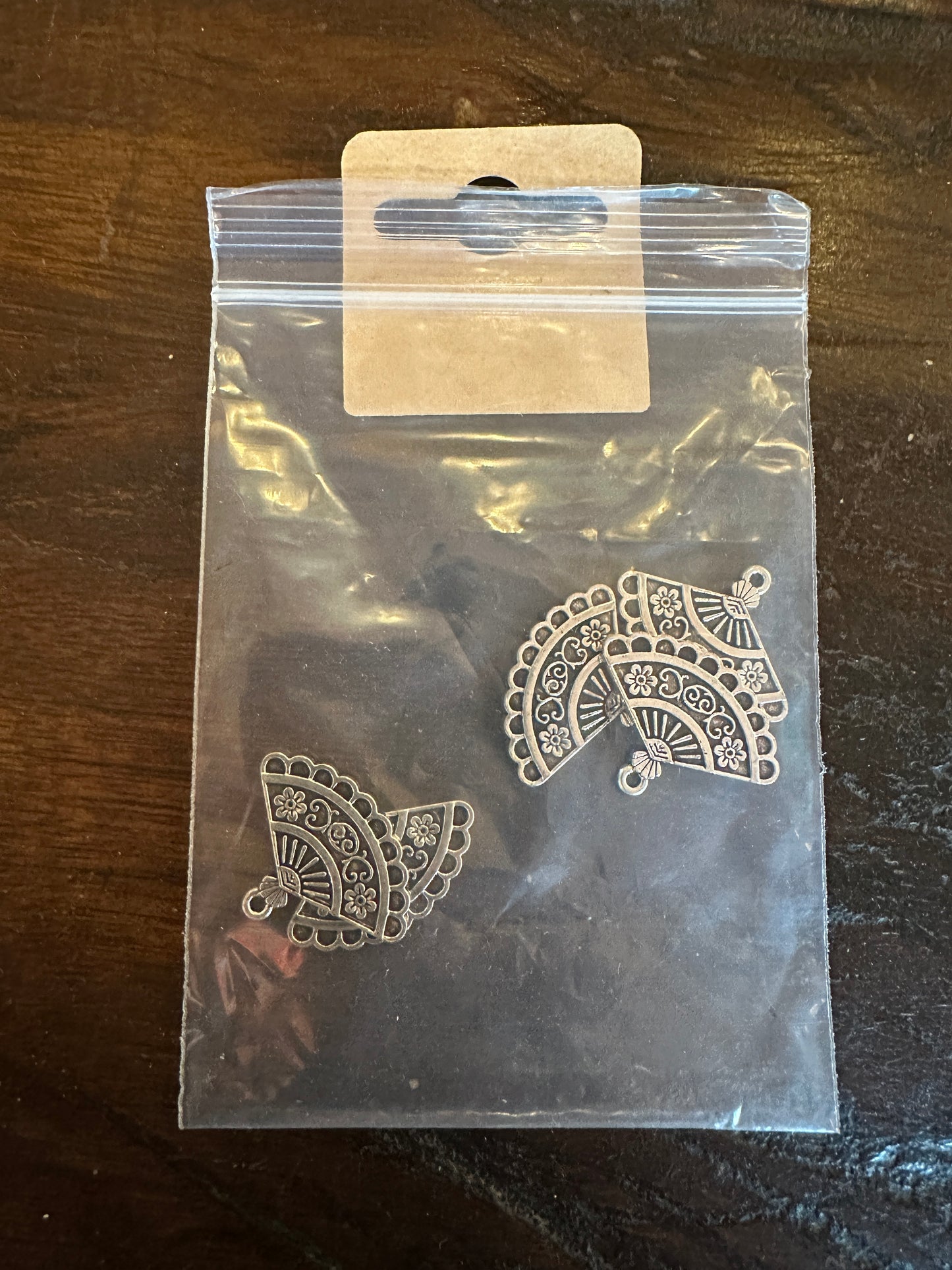 Jewellery Making Large Fan Charms Pack Of 5 Silver Colour