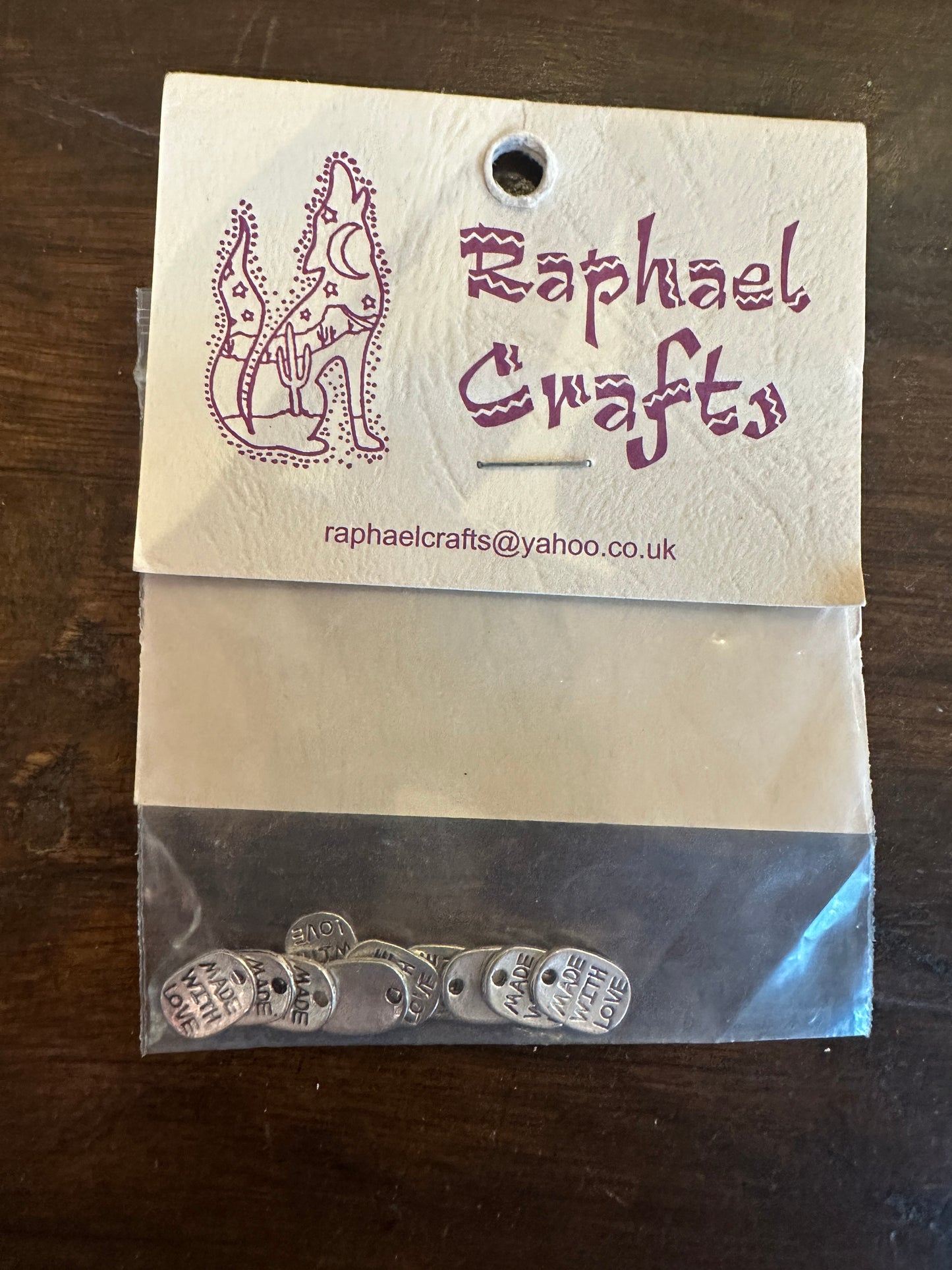 Jewellery Making Made With Love Tag Charms Pack Of 10 Silver Colour