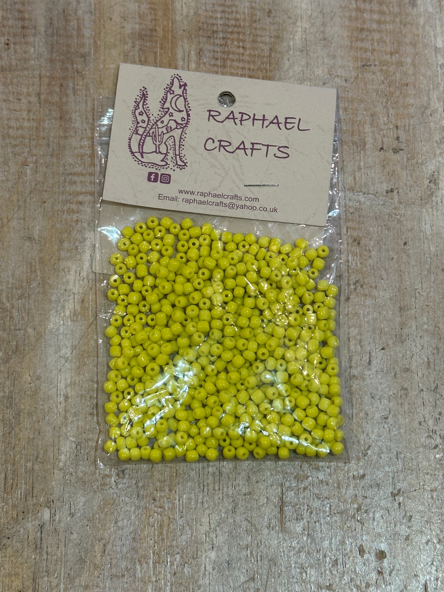 Glass Seed Beads Daisy Yellow Size 6 50g