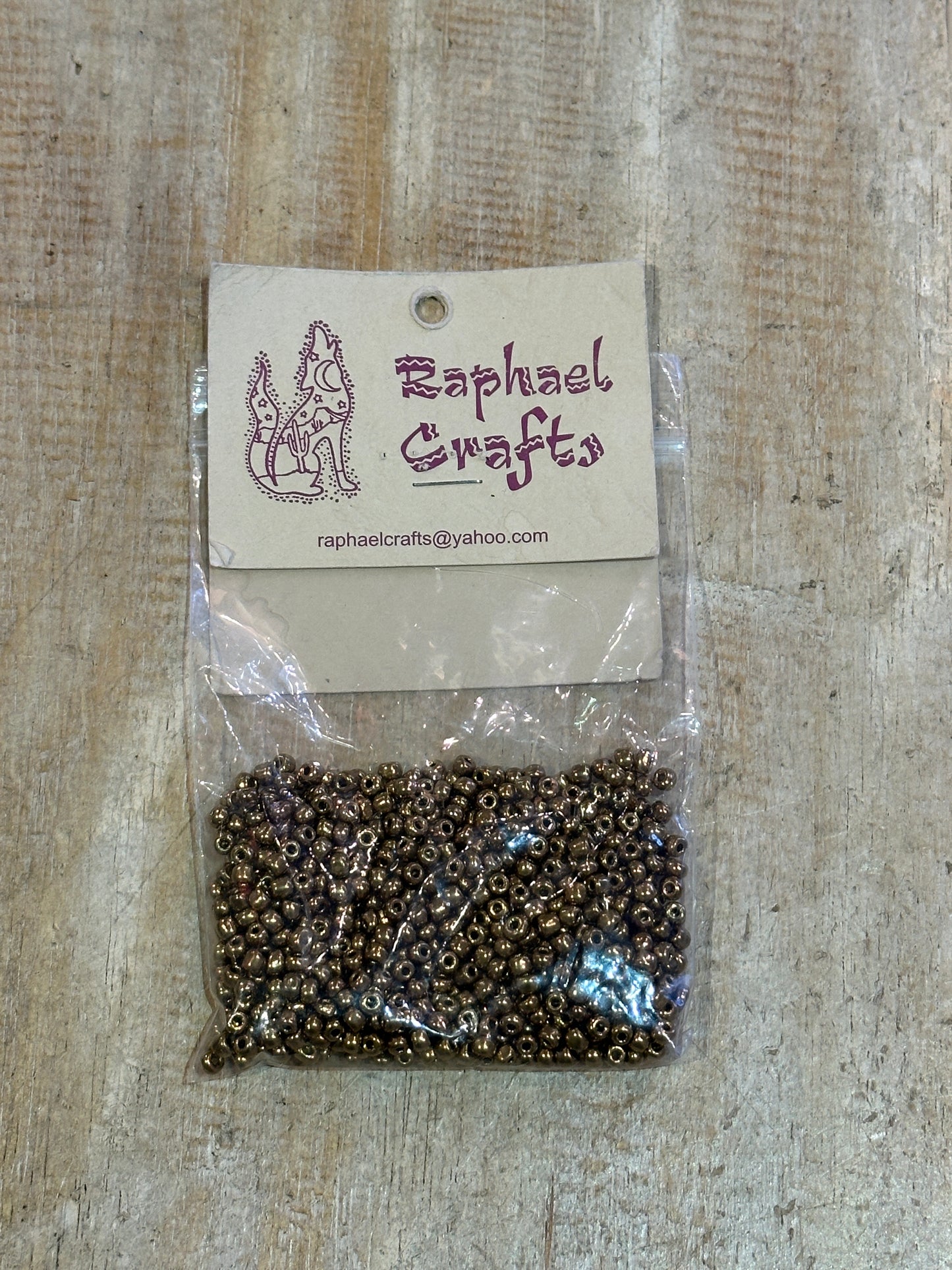 Glass Seed Beads Bronze Size 6 50g