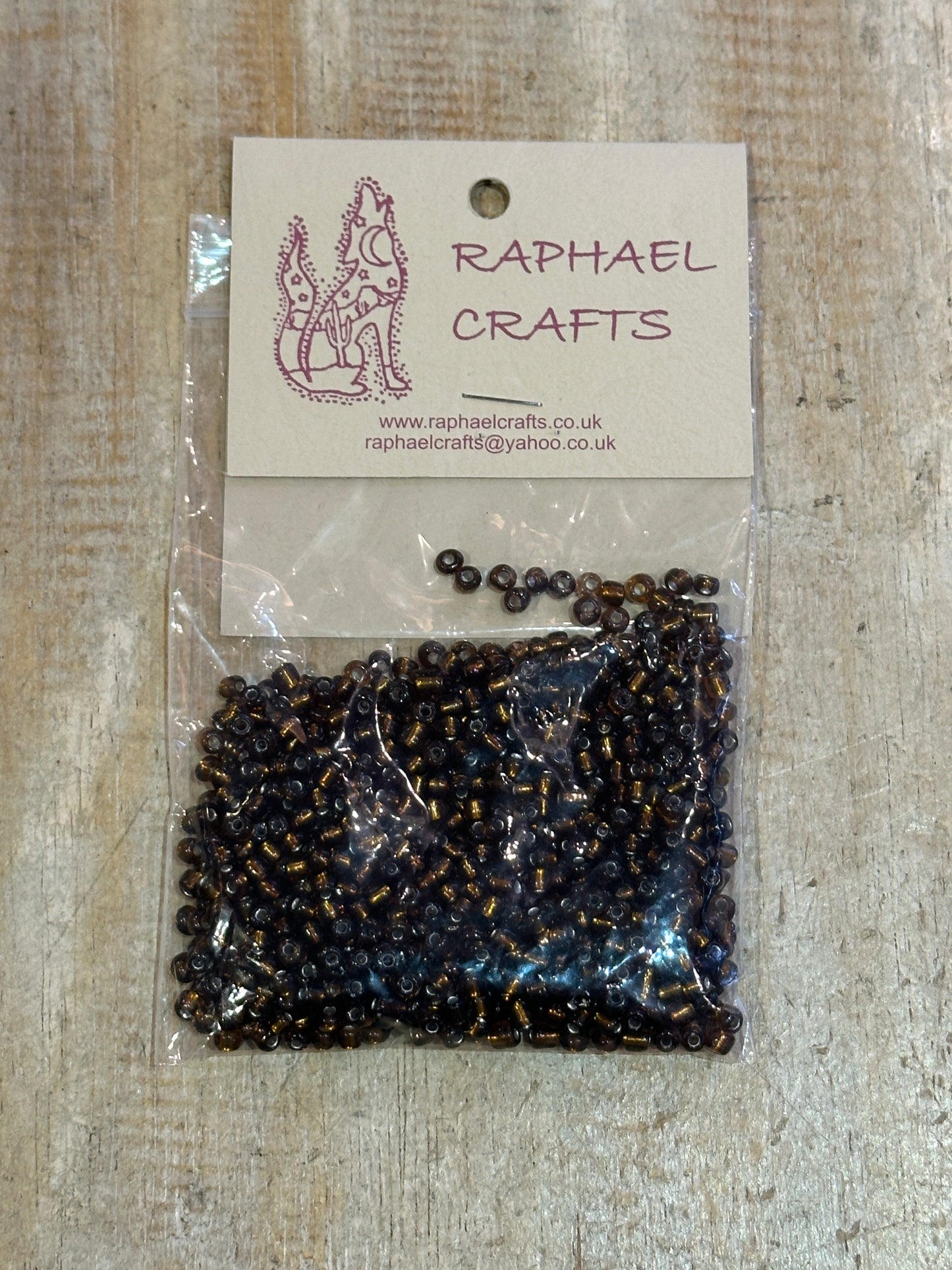 Glass Seed Beads Dark Brown Silver Lined Size 6 50g